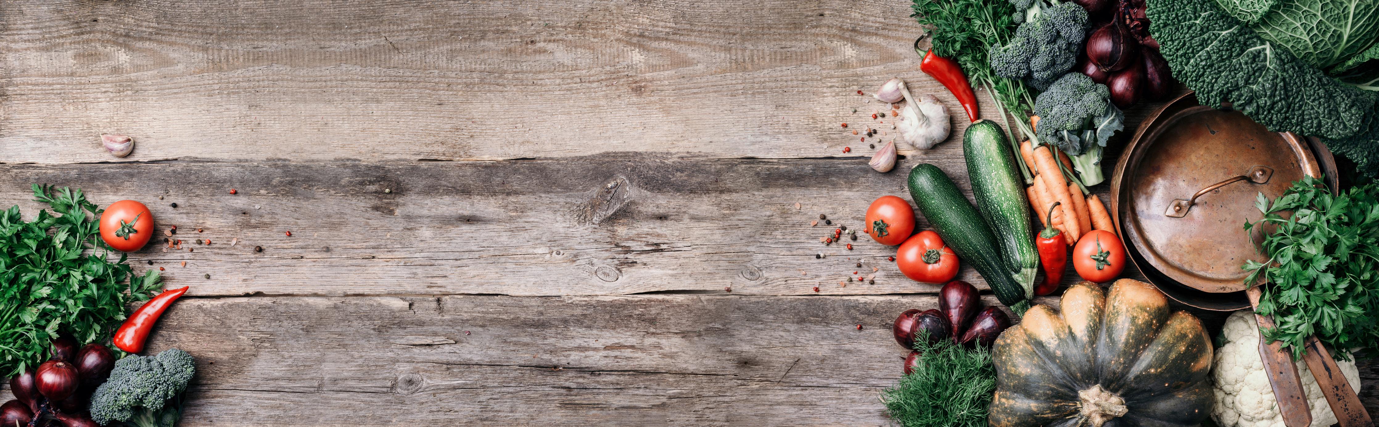 Küchenrückwand-Rustikales Gemüse-Stillleben