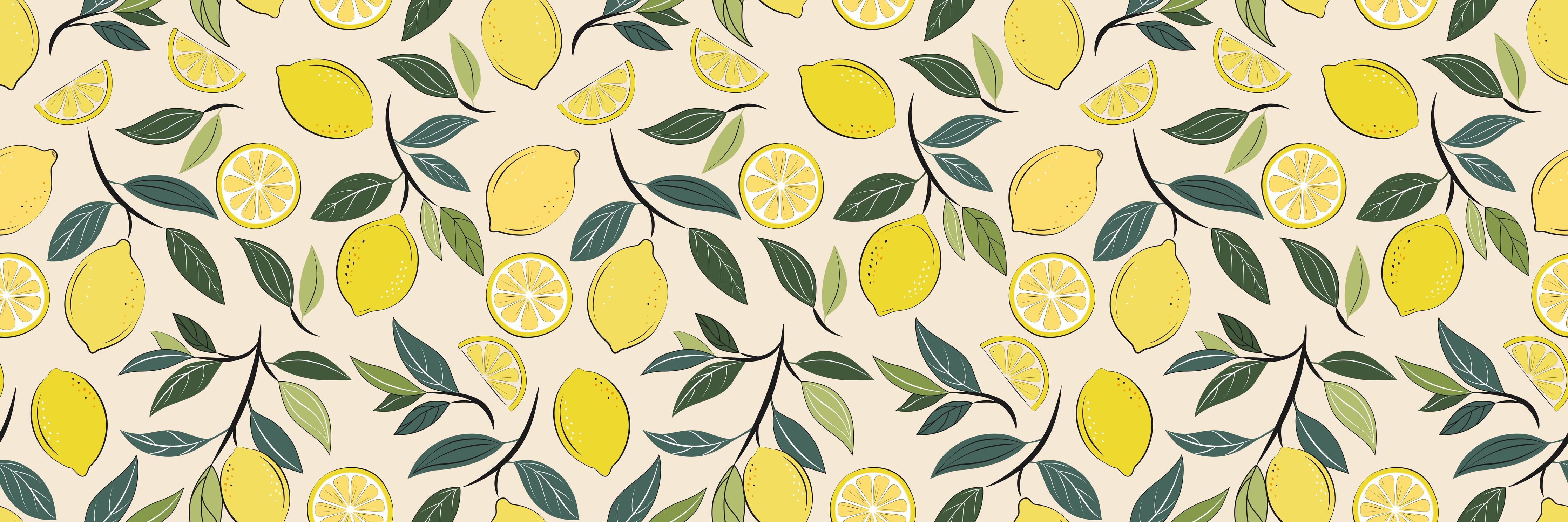 Küchenrückwand-Sommerliches Zitronen-Design Gelb-Grün