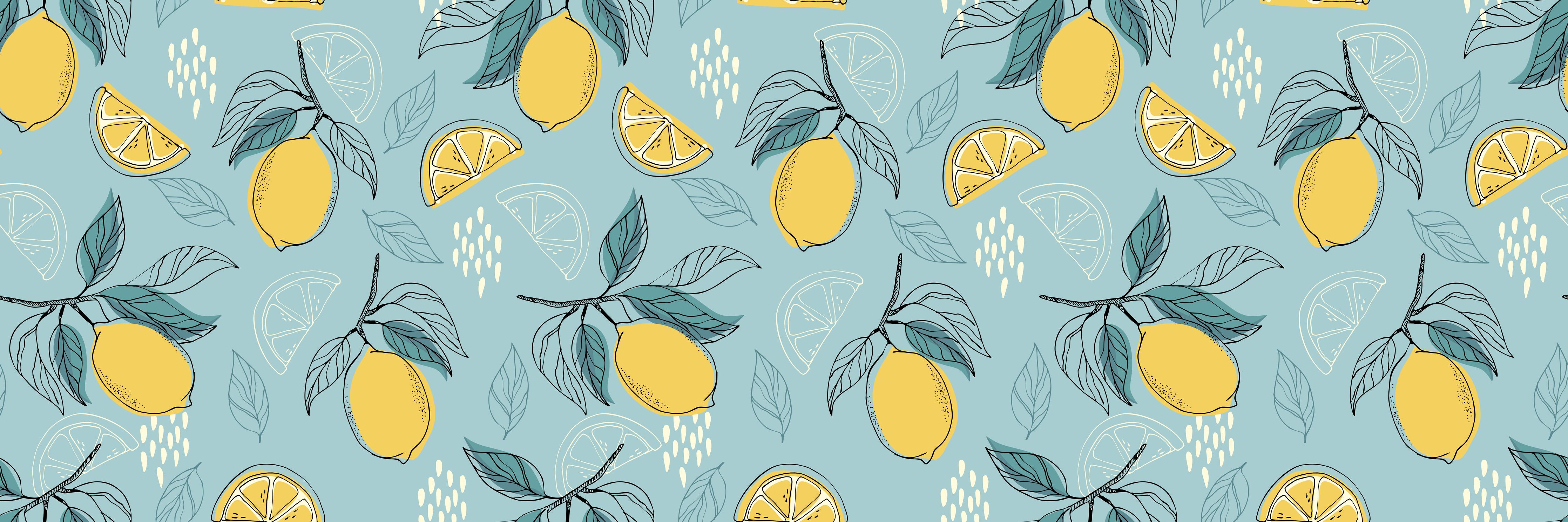 Küchenrückwand-Sorrento-Zitronen Türkis-Muster