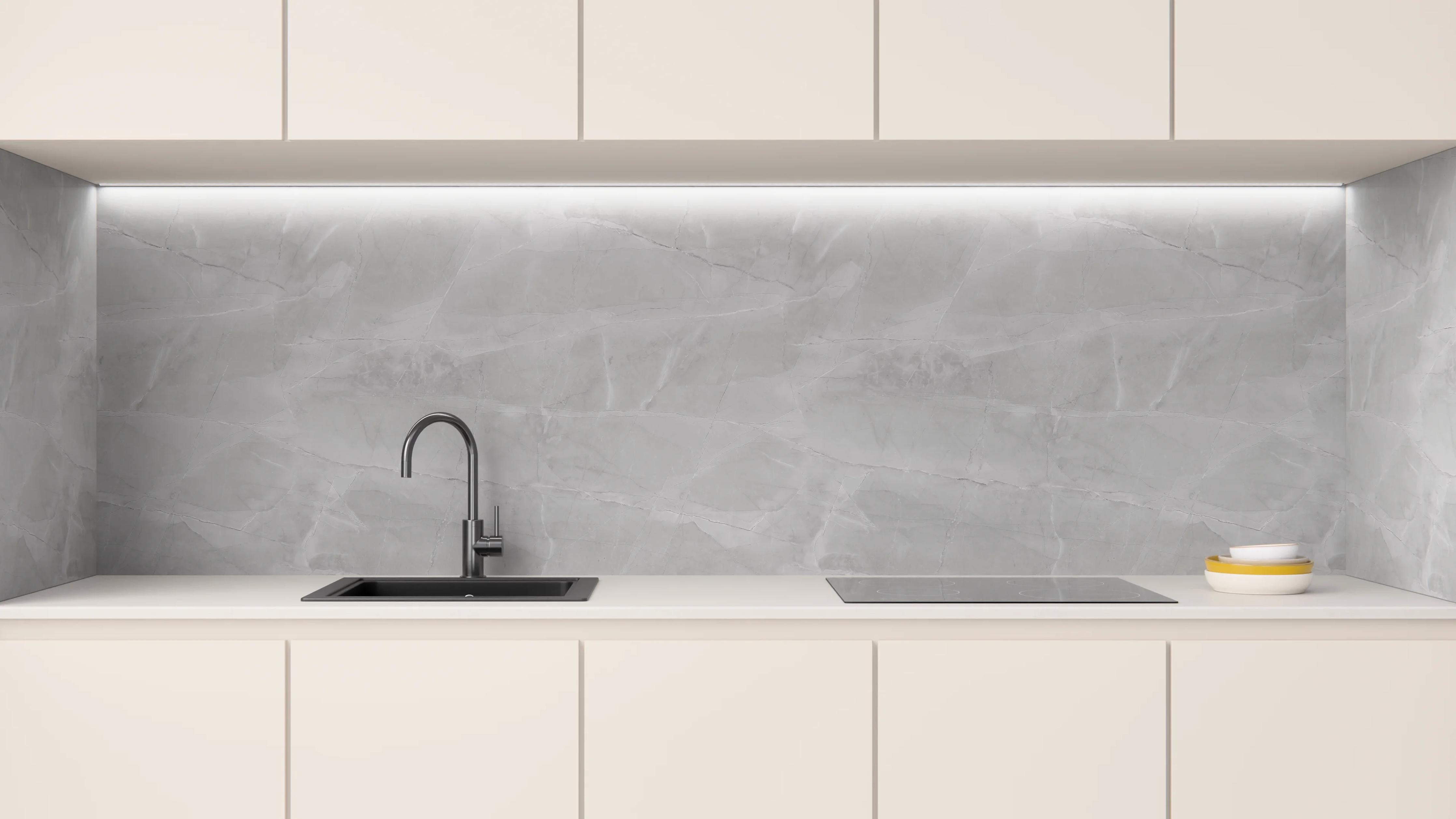 Küchenrückwand - Stone Marble Grey