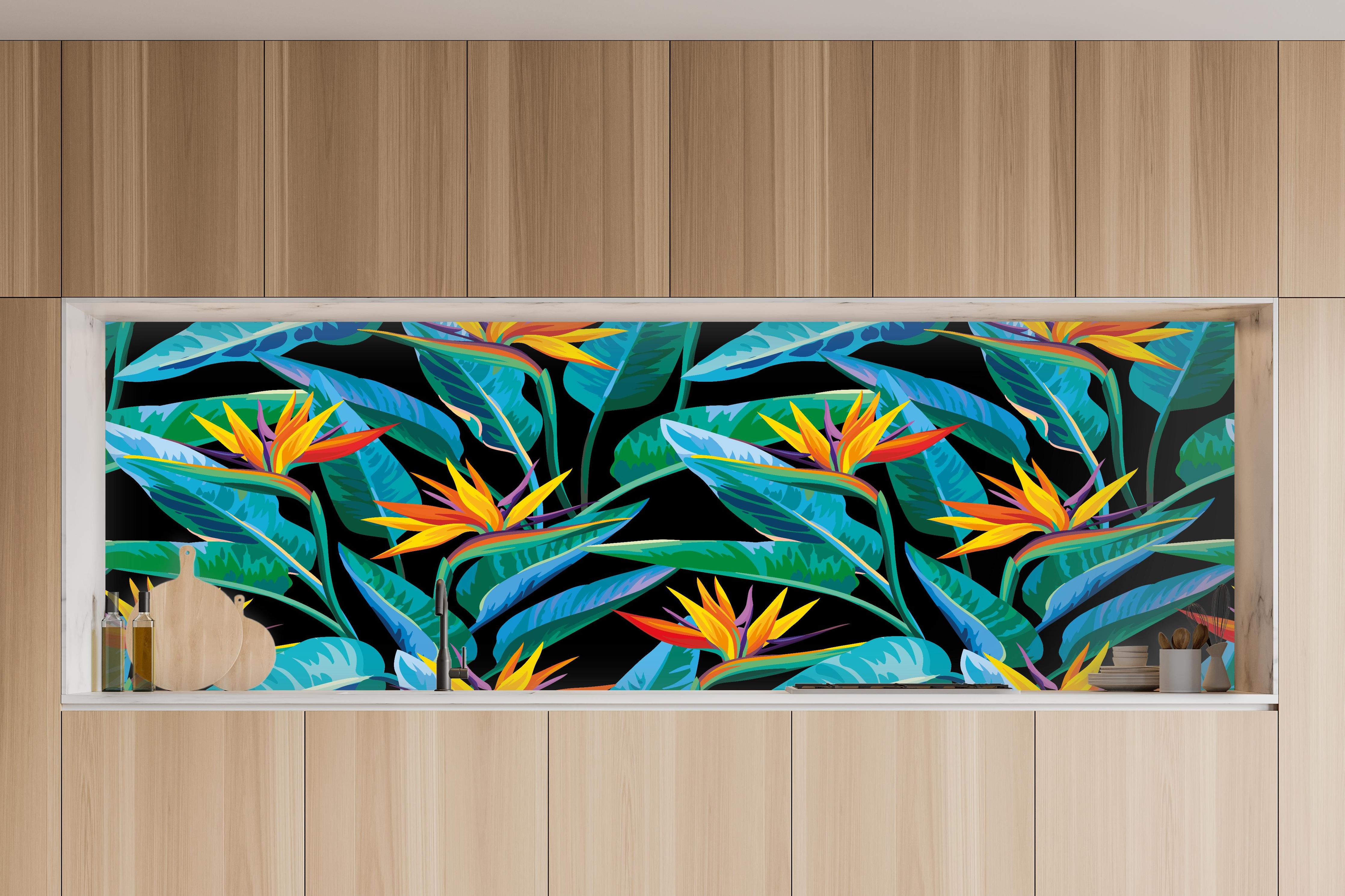 Küche - Strelitzia Tropic Schwarz-Exotik in charakteristischer Vollholz-Küche mit modernem Gasherd