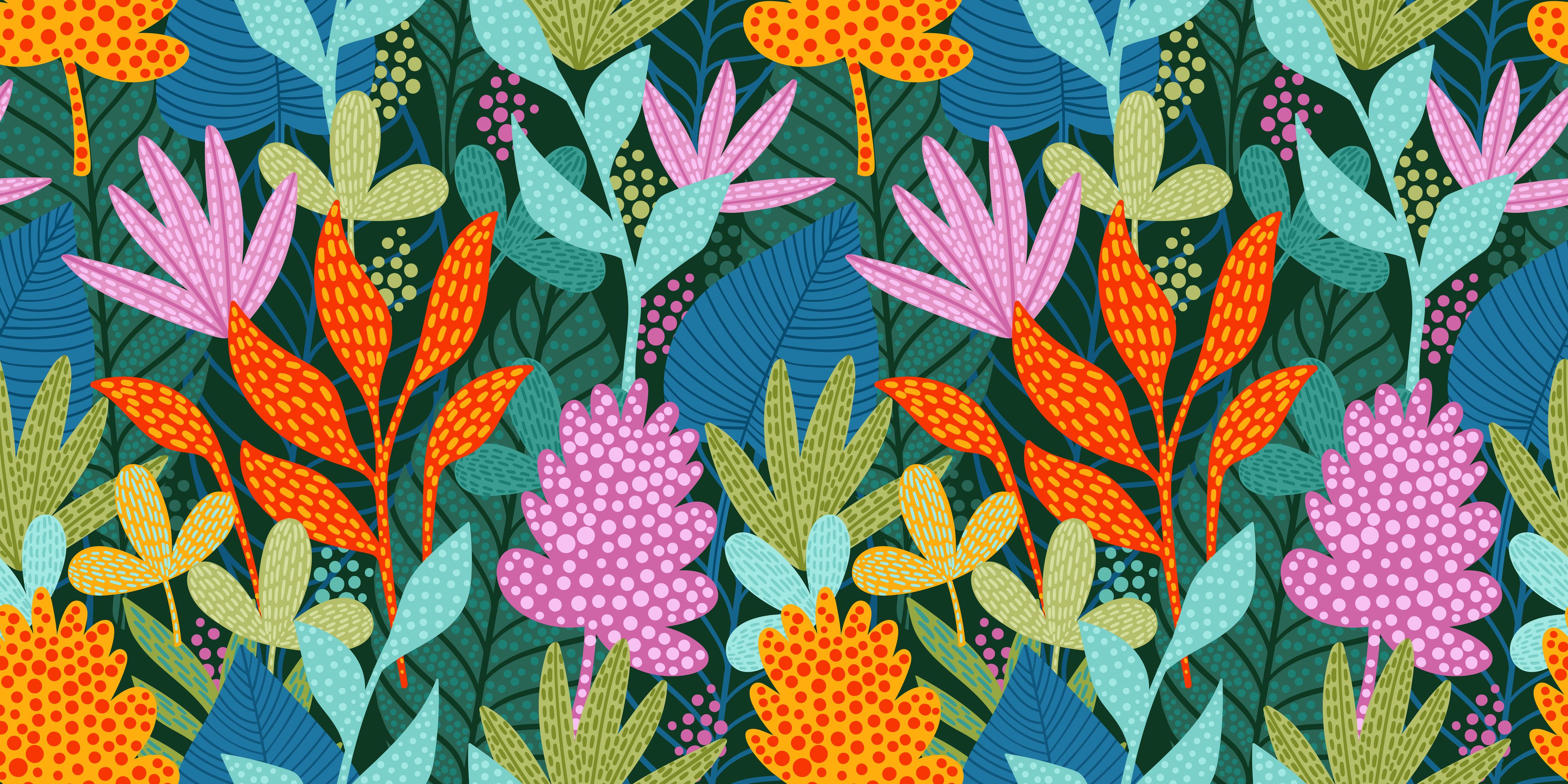 Küchenrückwand-Tropisches Pflanzenmuster