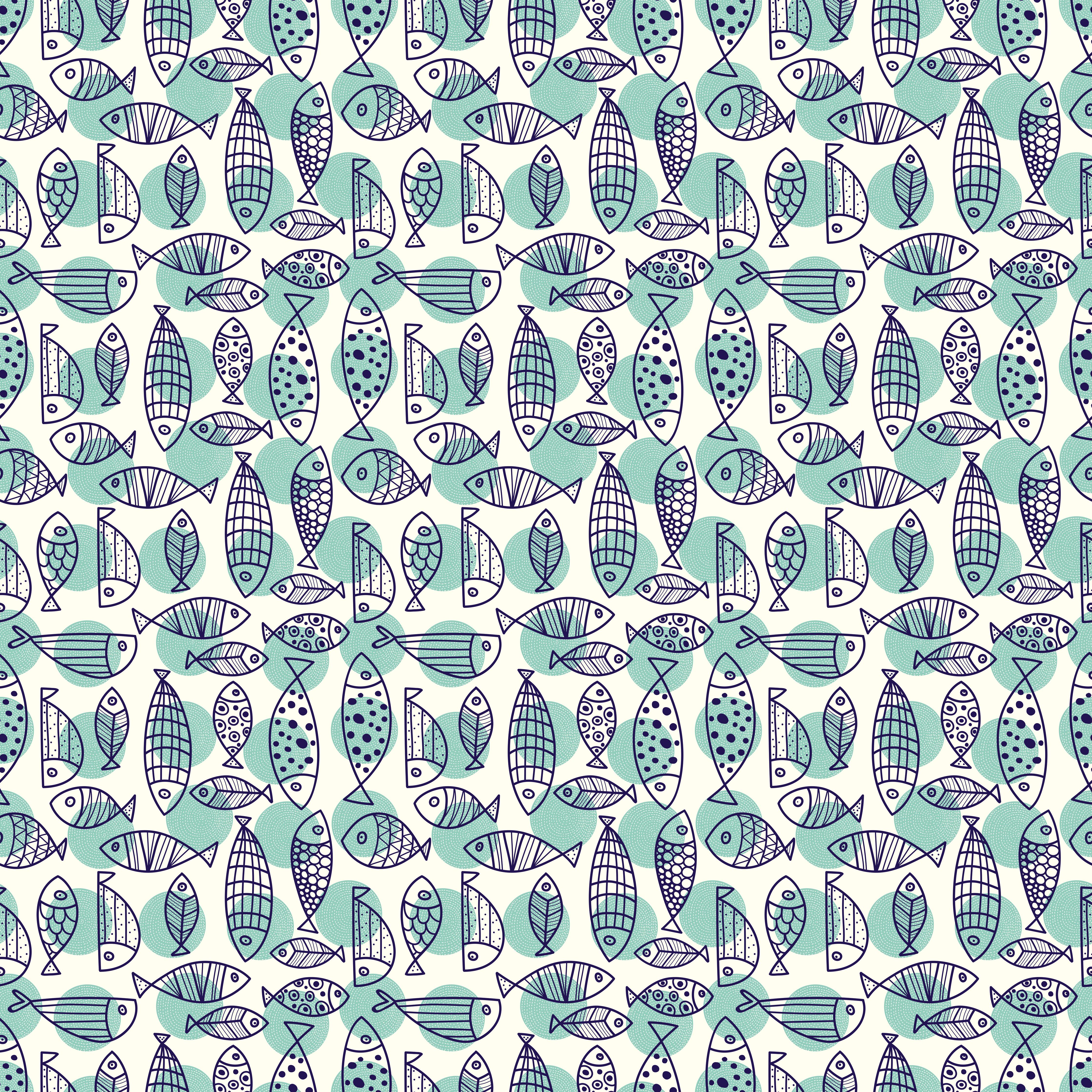 Küchenrückwand-Türkis-Blau Fischmuster