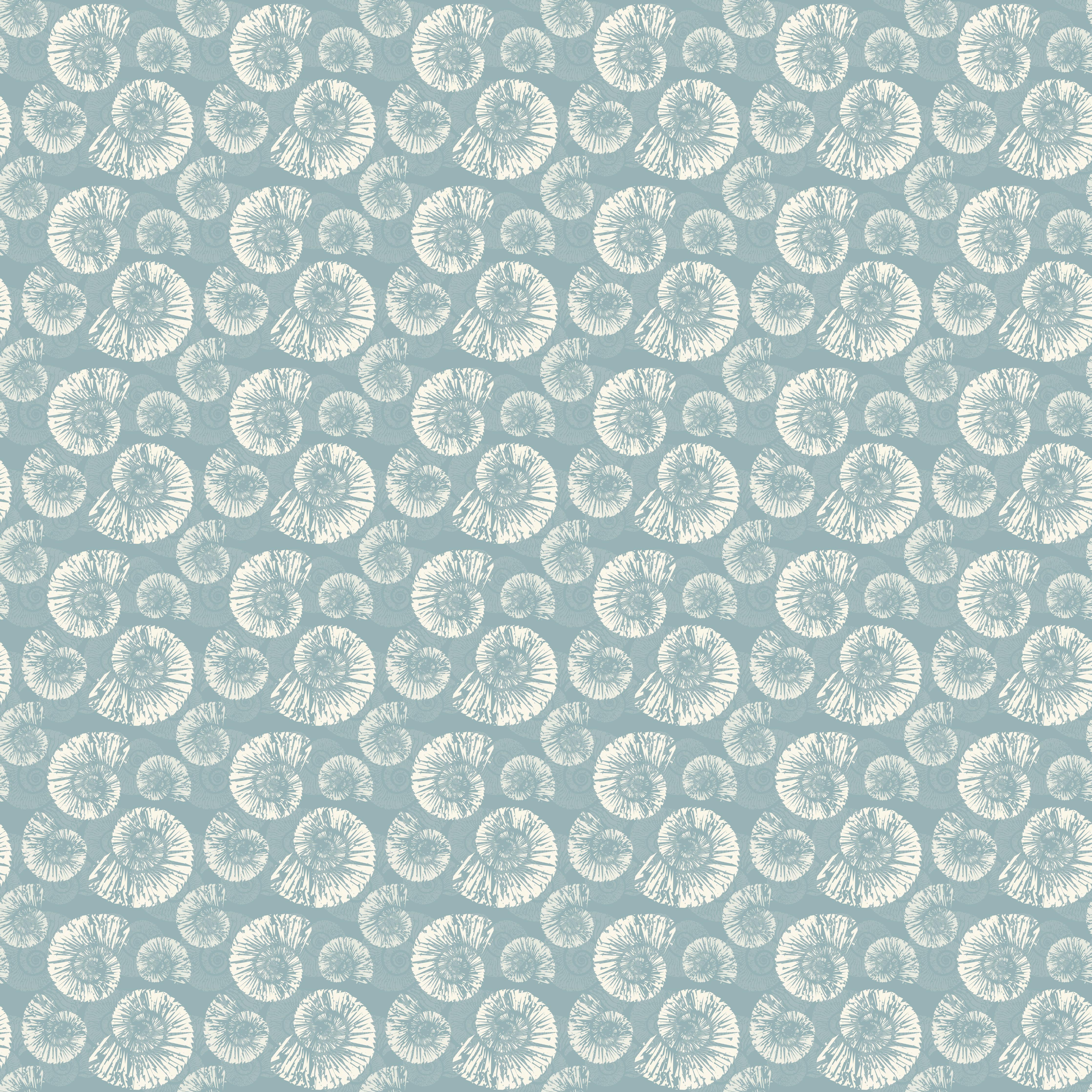 Küchenrückwand-Türkis-Weißes Muschelmuster