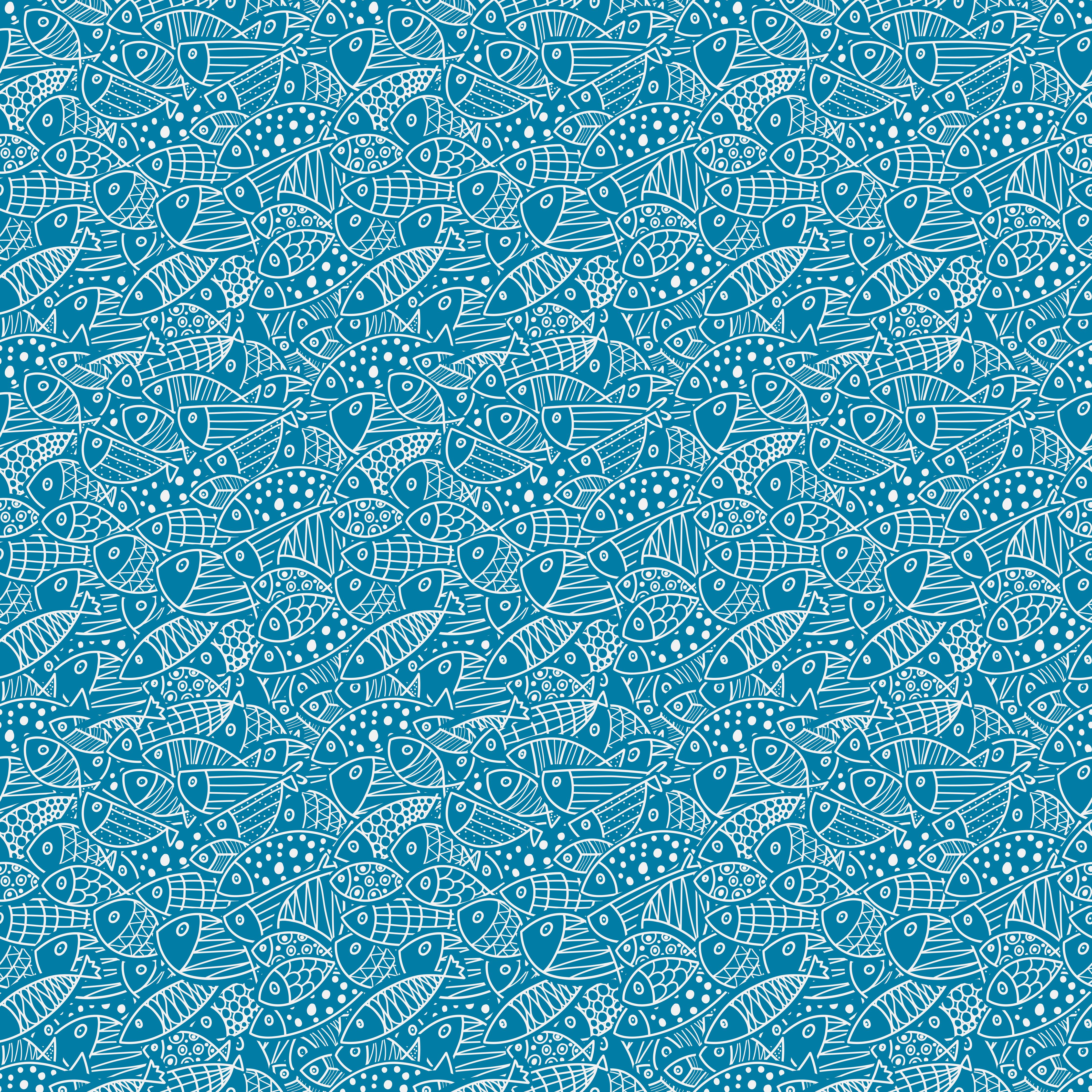 Küchenrückwand-Türkis‑Weißes Fischmuster