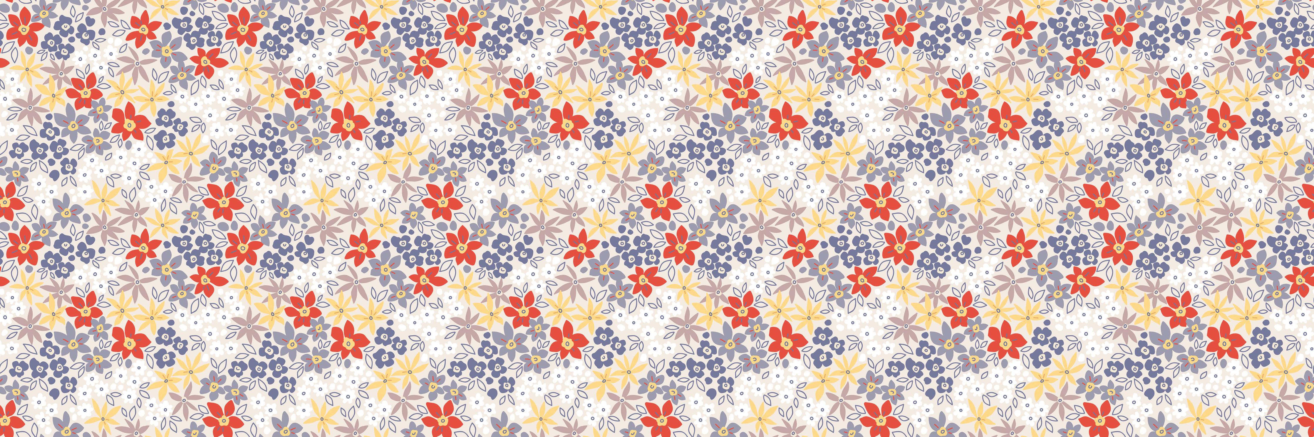 Küchenrückwand-Vintage Ditsy Blumenmuster Beige