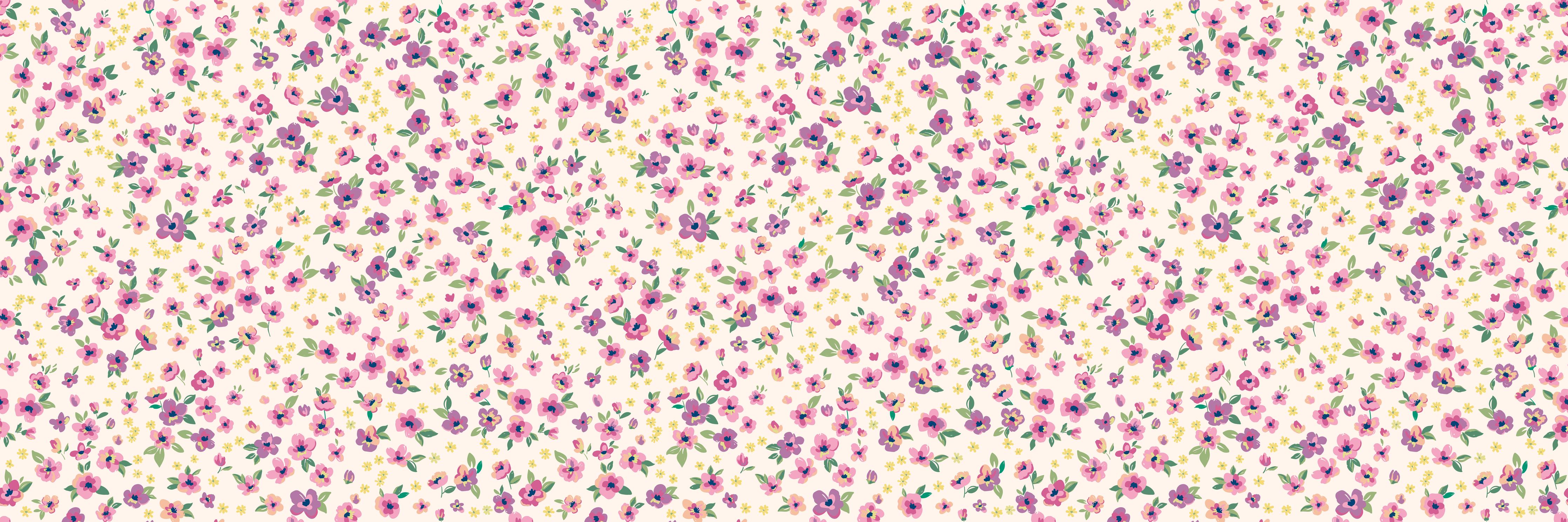 Küchenrückwand-Vintage Ditsy Blumenmuster Rosa