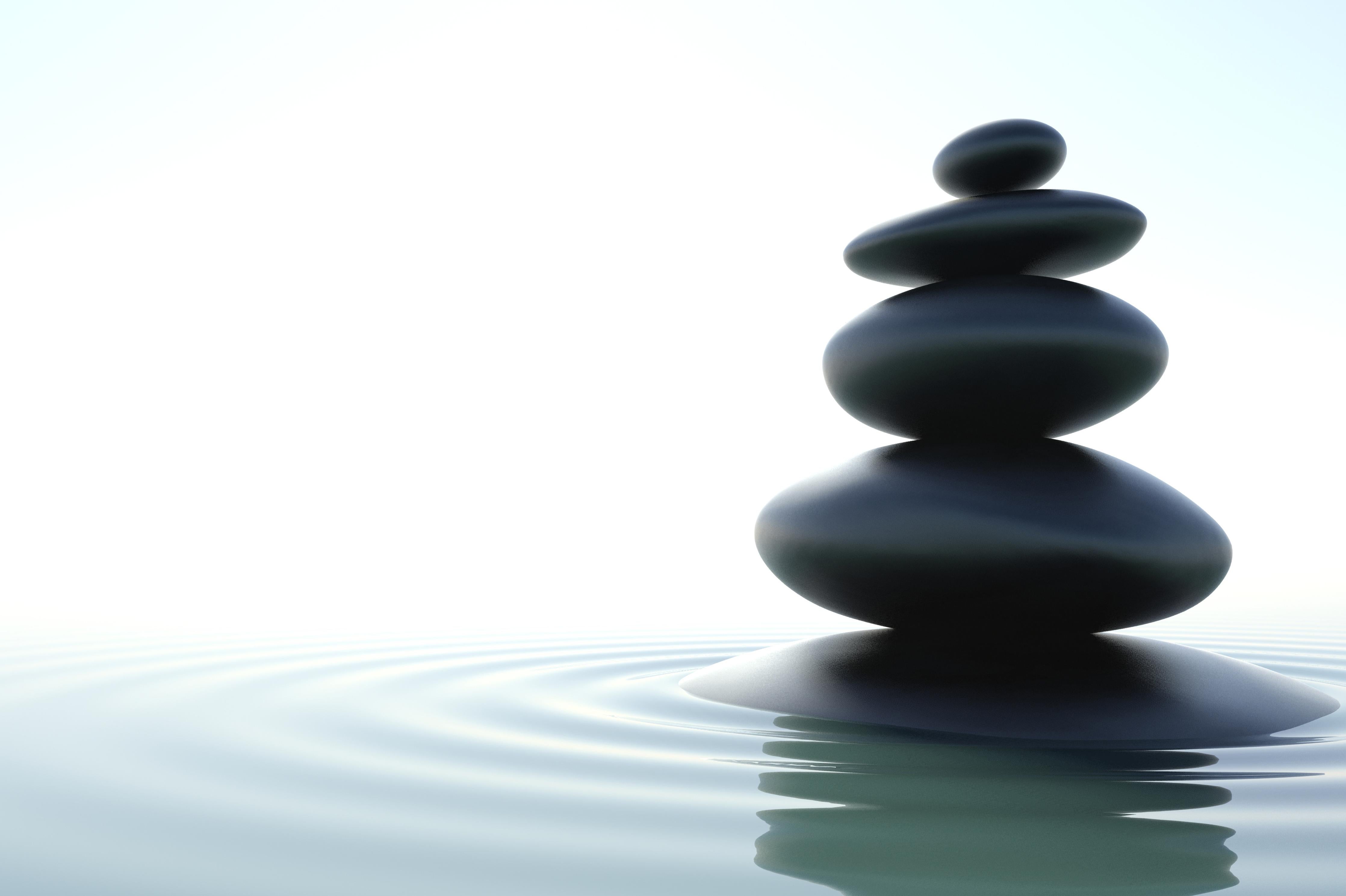 Küchenrückwand-Zen-Steine Weiß-Grau