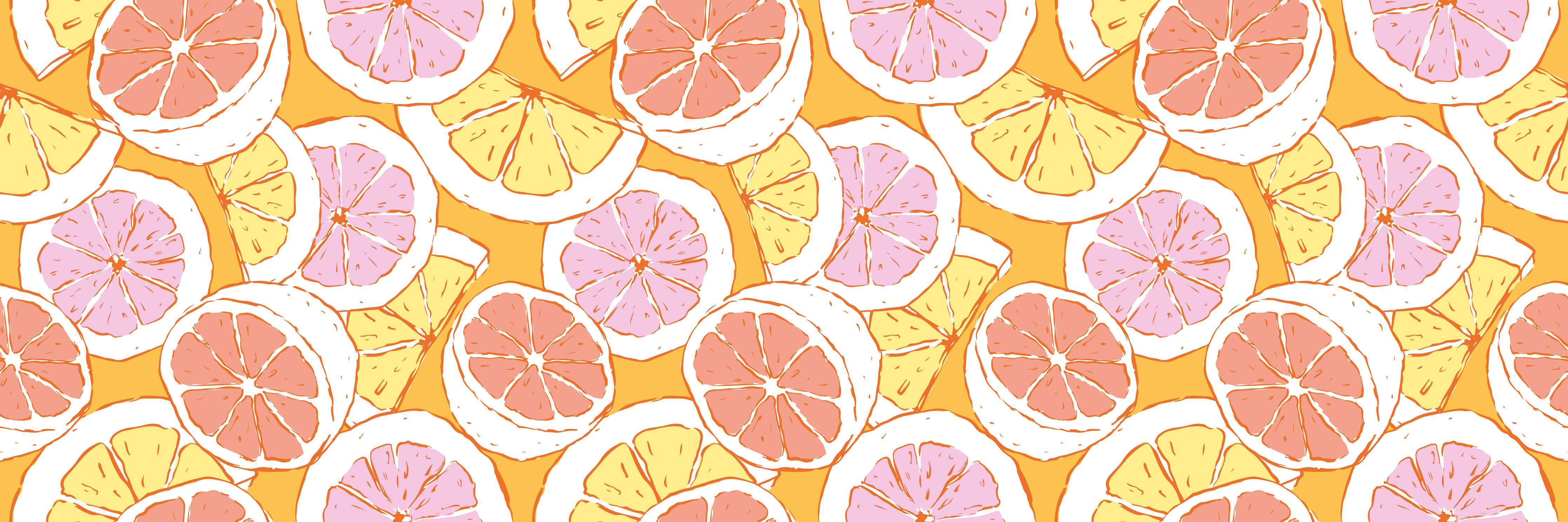 Küchenrückwand-Zitronen-Grapefruit Pastellmuster