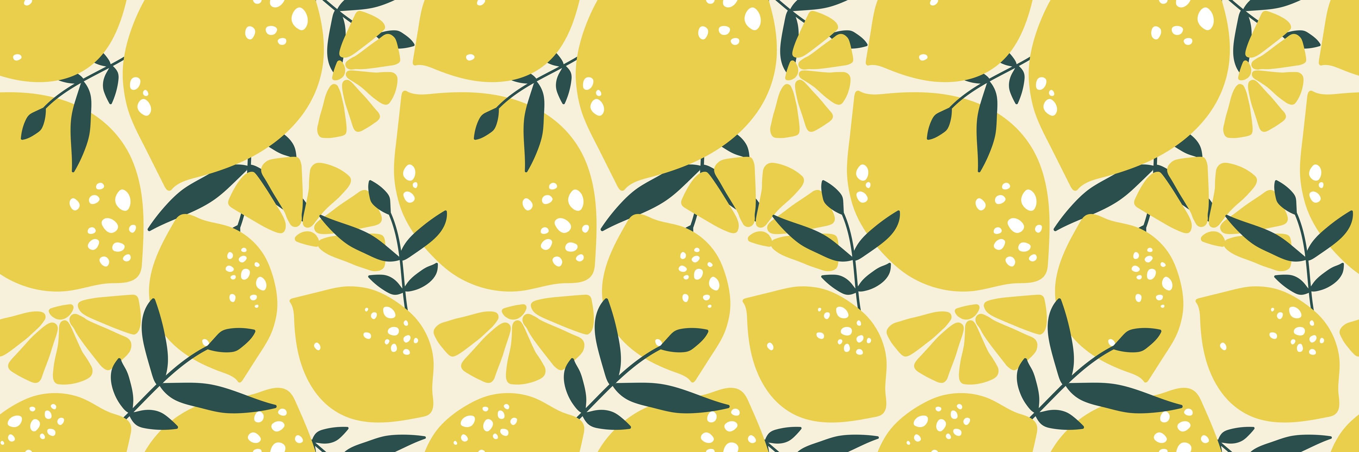 Küchenrückwand-Zitronen-Motiv Gelb Grün