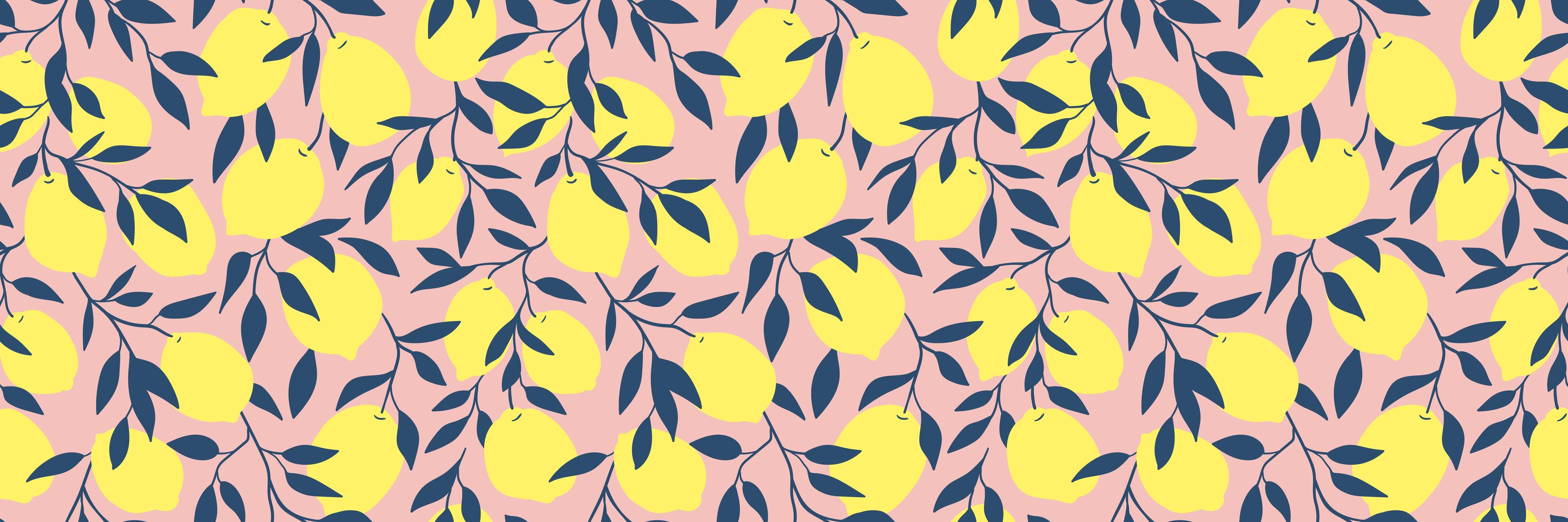 Küchenrückwand-Zitronenmuster Gelb Rosa