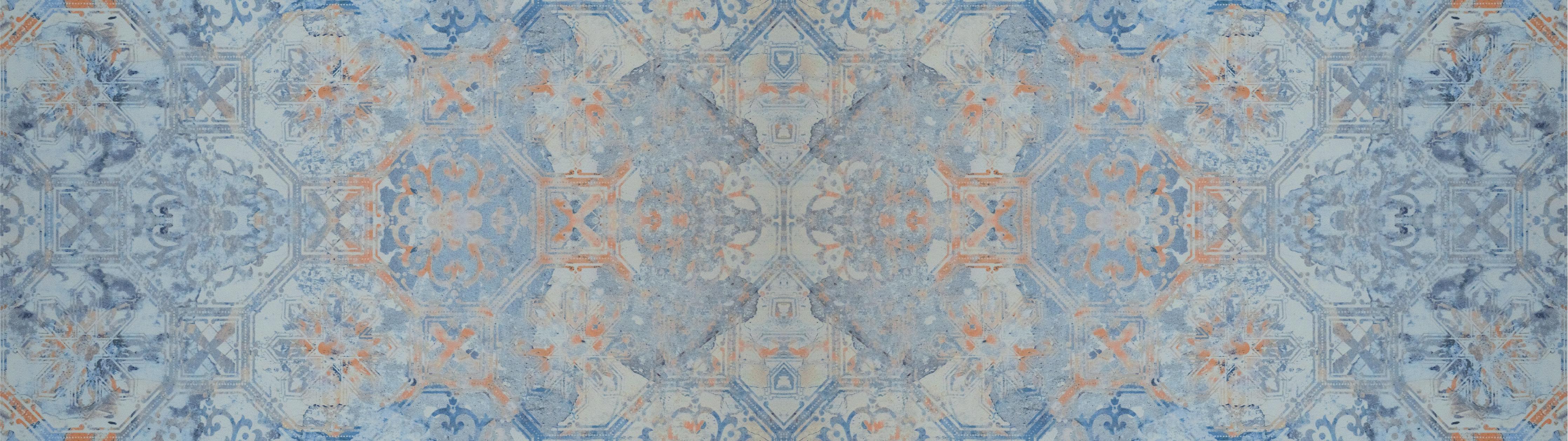 Küchenrückwand-Alte blaue Vintage Fliesen