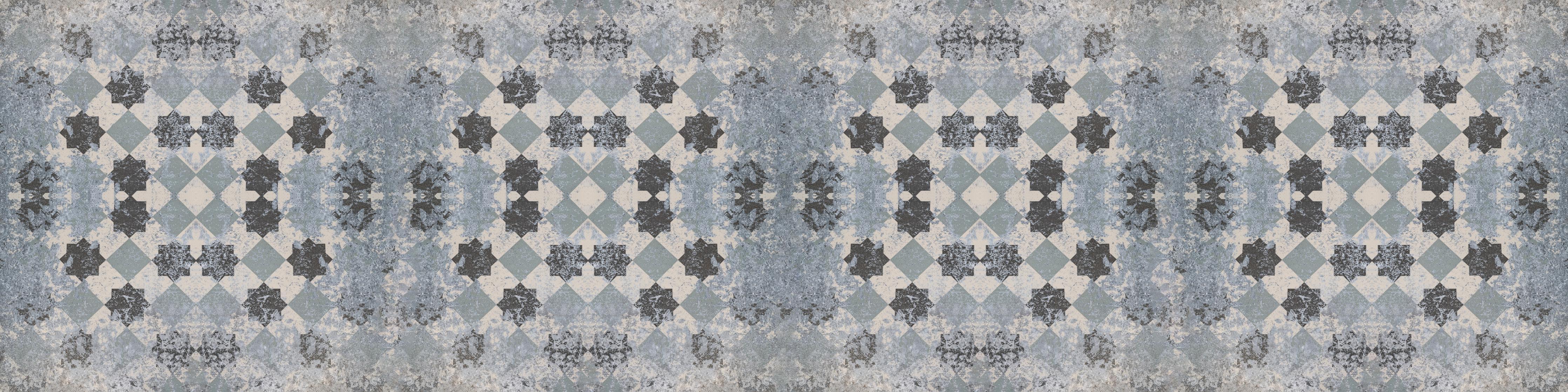 Küchenrückwand-Bläuliche Vintage Wandmuster