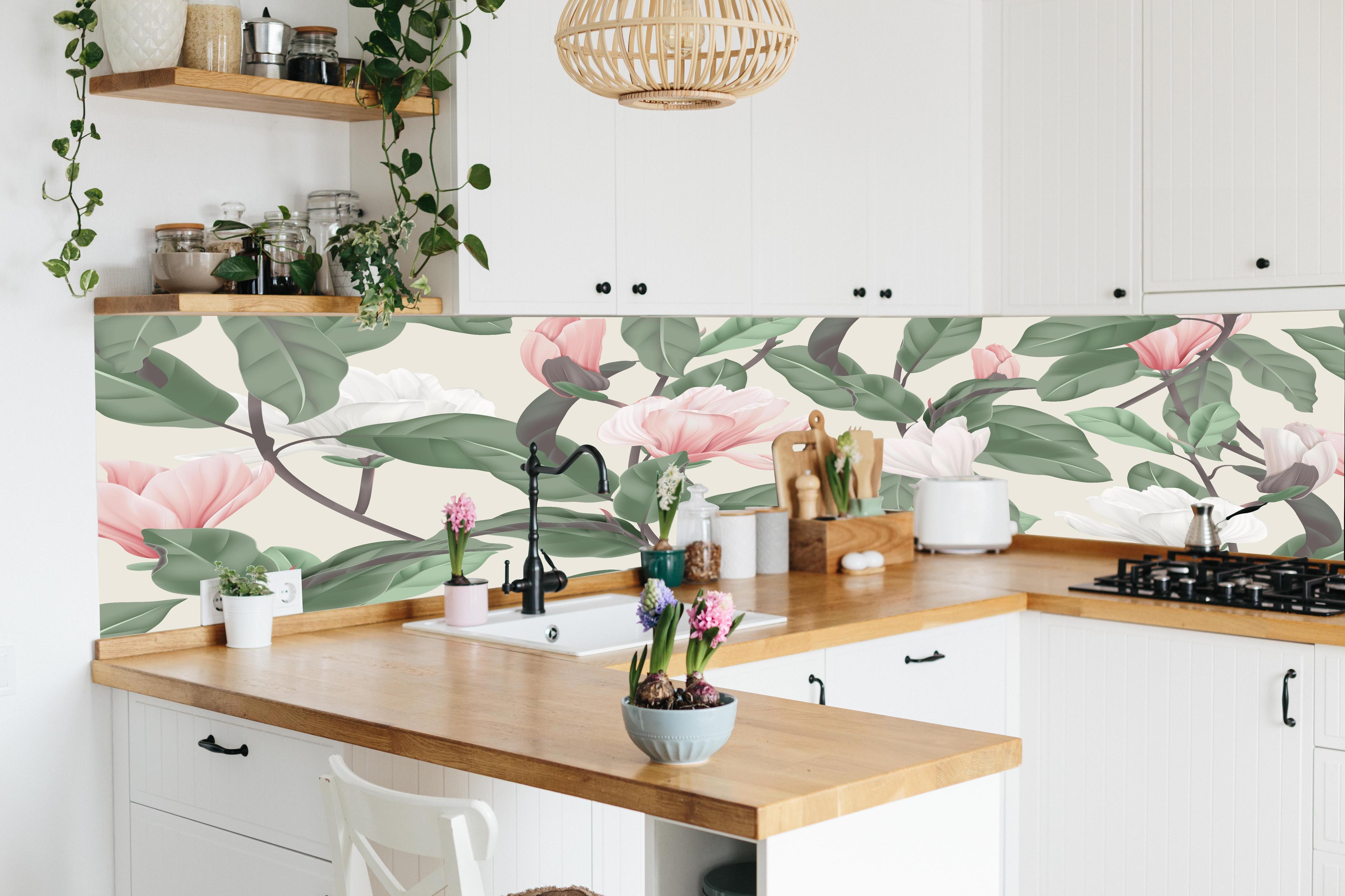 Küche - Blüten - wild & wunderschön in lebendiger Küche mit bunten Blumen