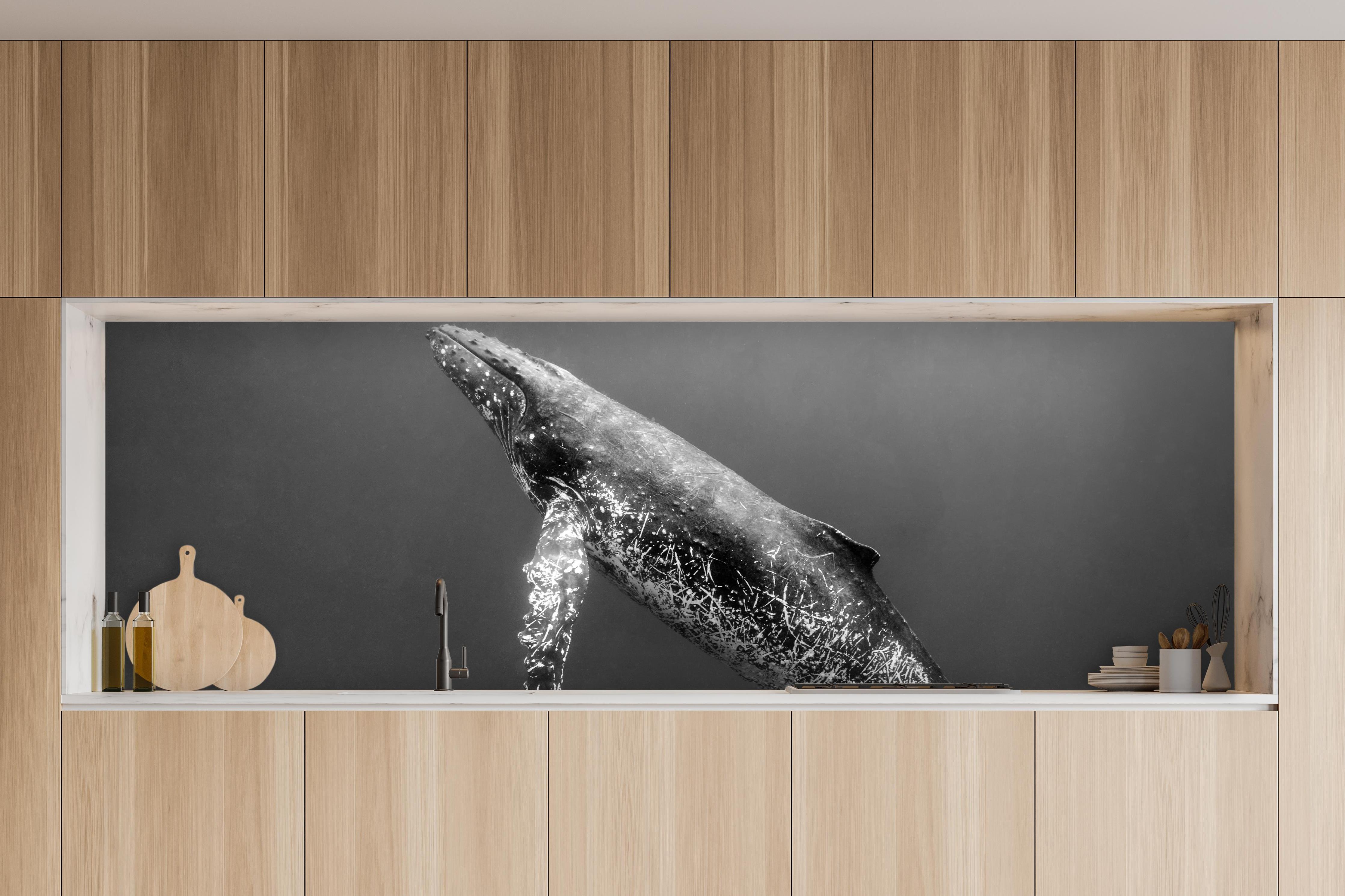 Küche - Buckelwal in charakteristischer Vollholz-Küche mit modernem Gasherd