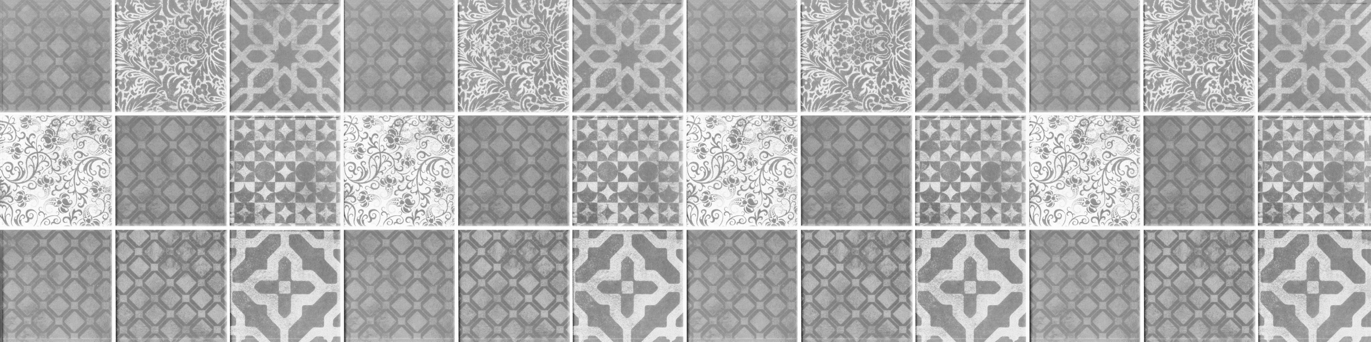 Küchenrückwand-Grau weiße Vintage Mosaik Textur