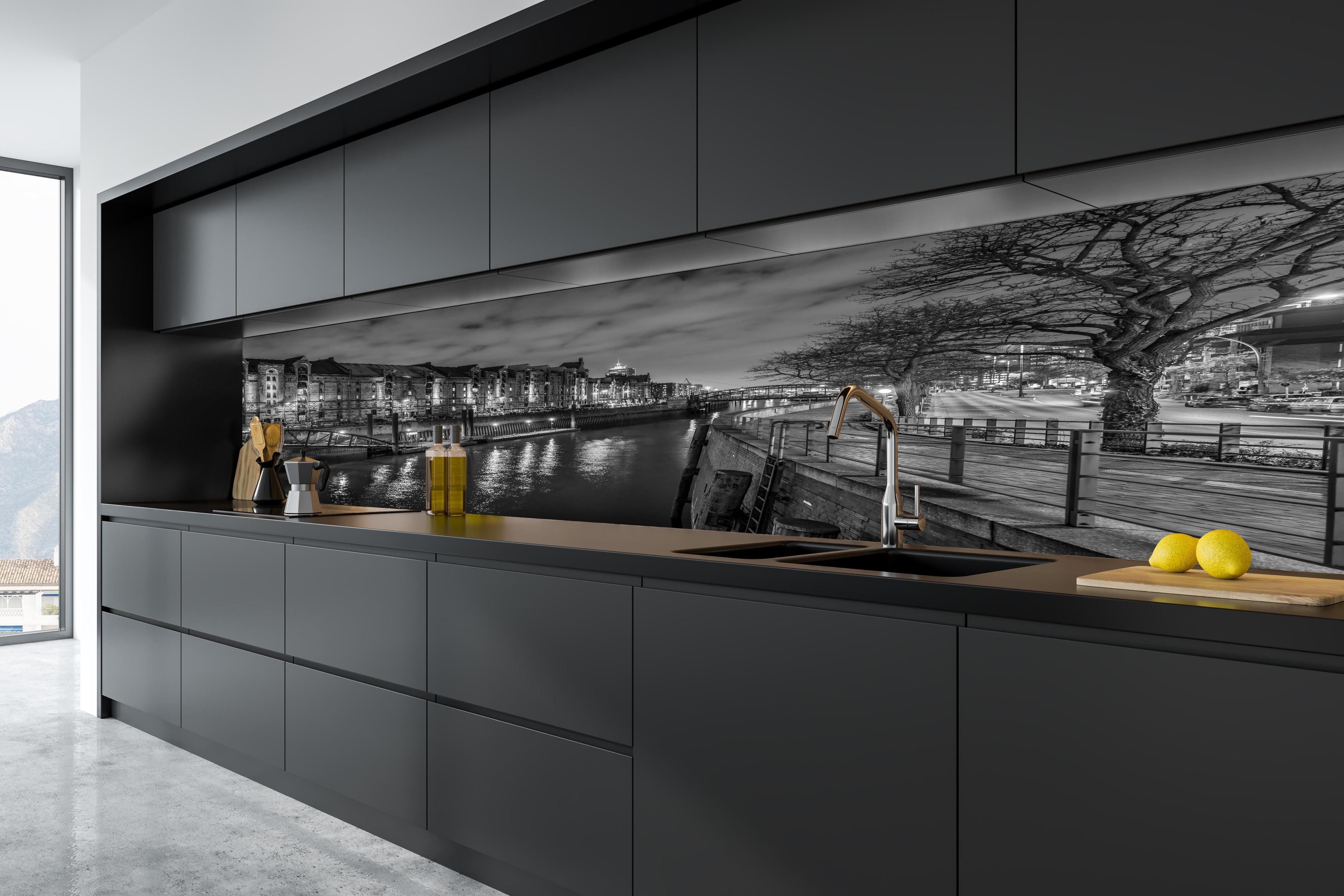 Küche - Hamburg Nacht in tiefschwarzer matt-premium Einbauküche