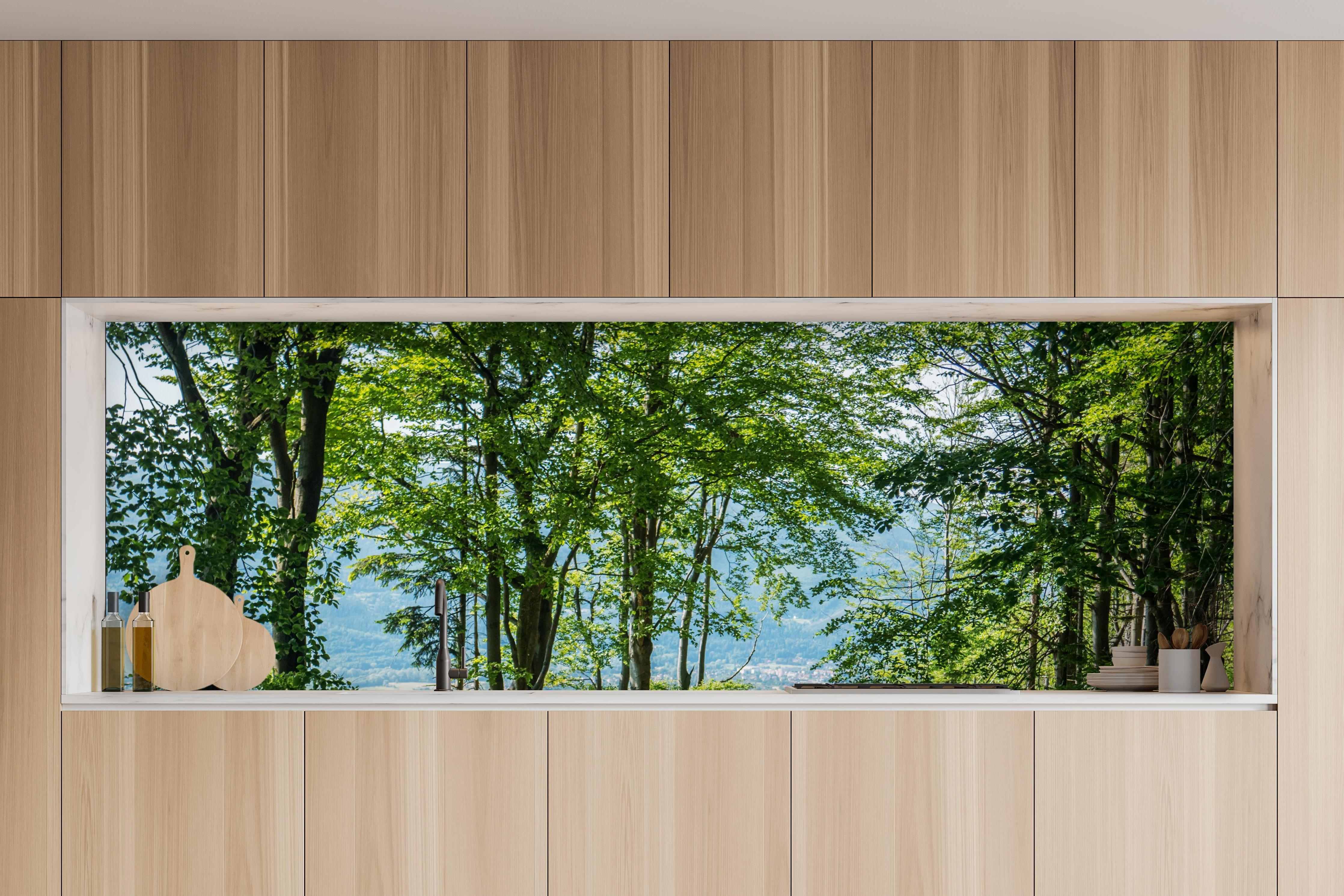 Küche - Waldweg Beskiden Polen in charakteristischer Vollholz-Küche mit modernem Gasherd