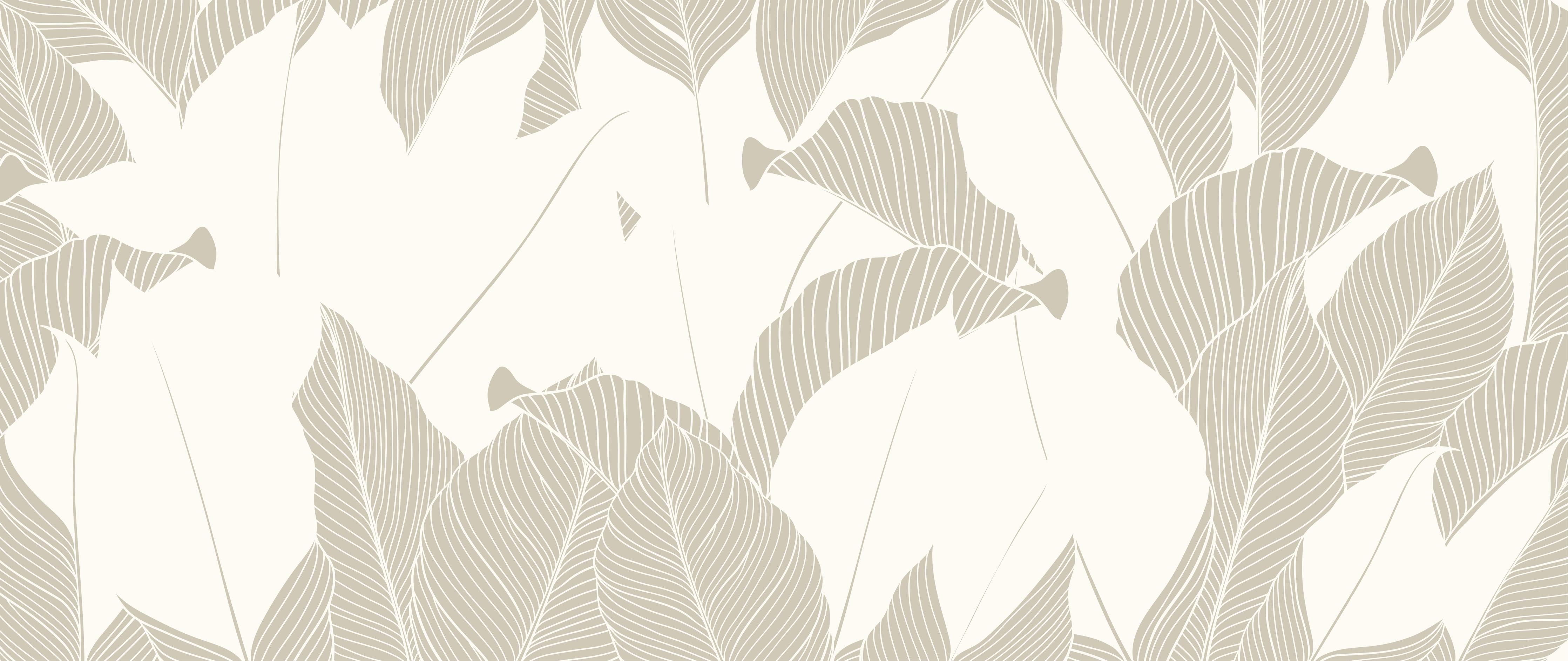 Küchenrückwand-Modernes Grau-Weißes Laubdesign Tapete