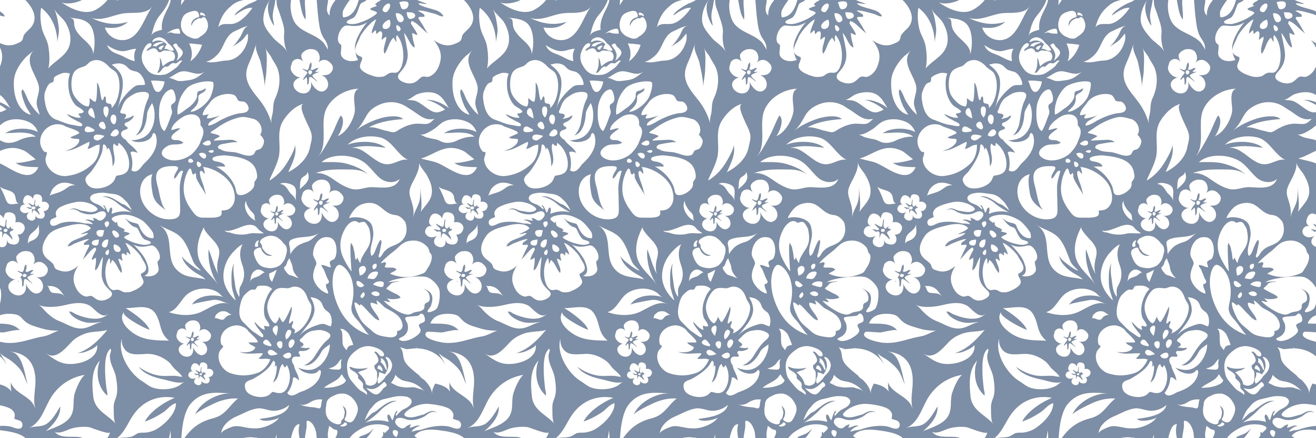 Küchenrückwand-Natura Floreale Azzurro polvere