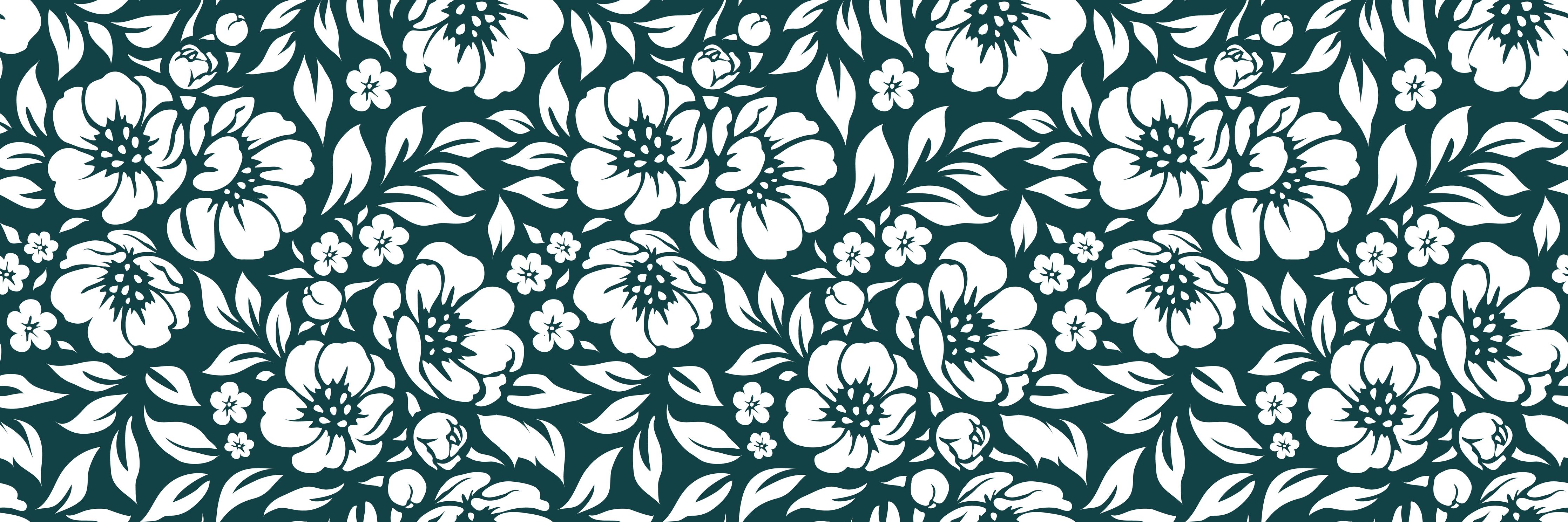 Küchenrückwand-Natura Floreale Verde petrolio