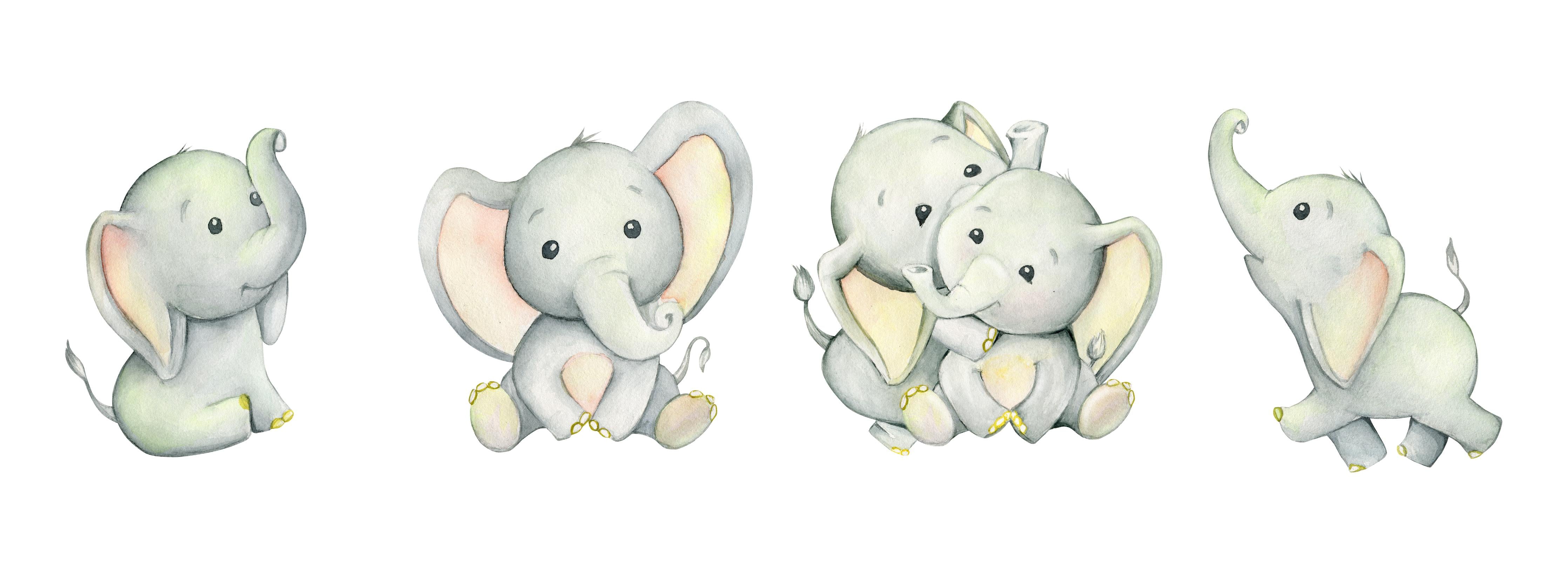 Küchenrückwand-Niedliche Elefanten