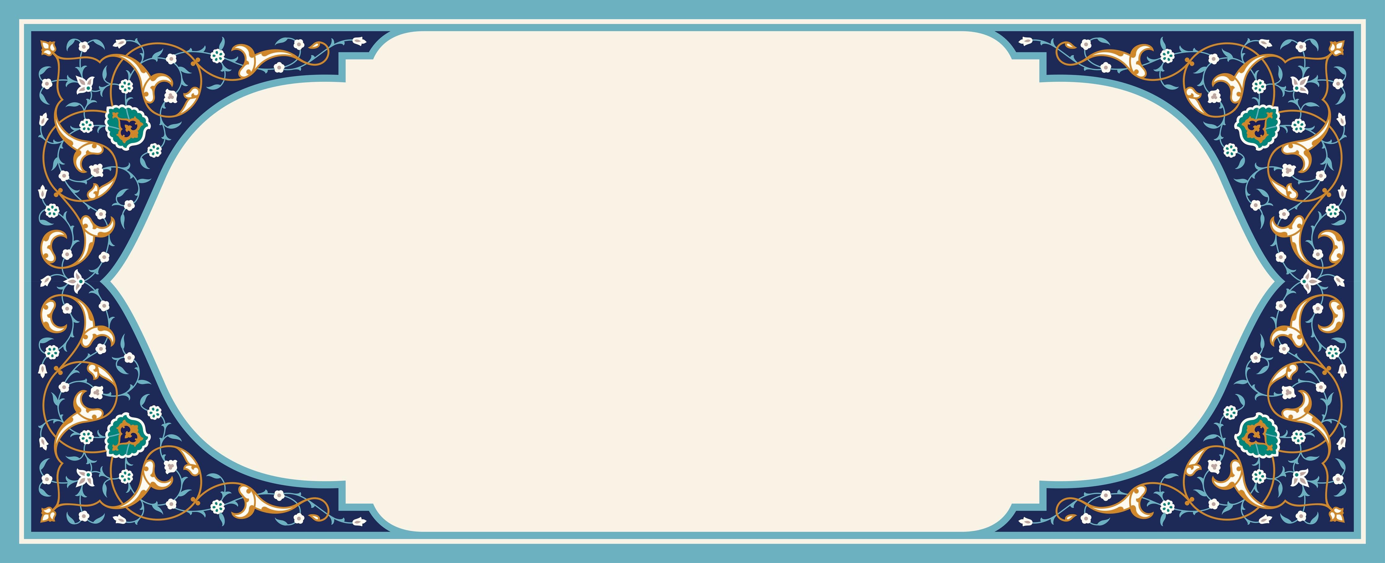 Küchenrückwand-Orientalischer Rahmen in Blau und Gold