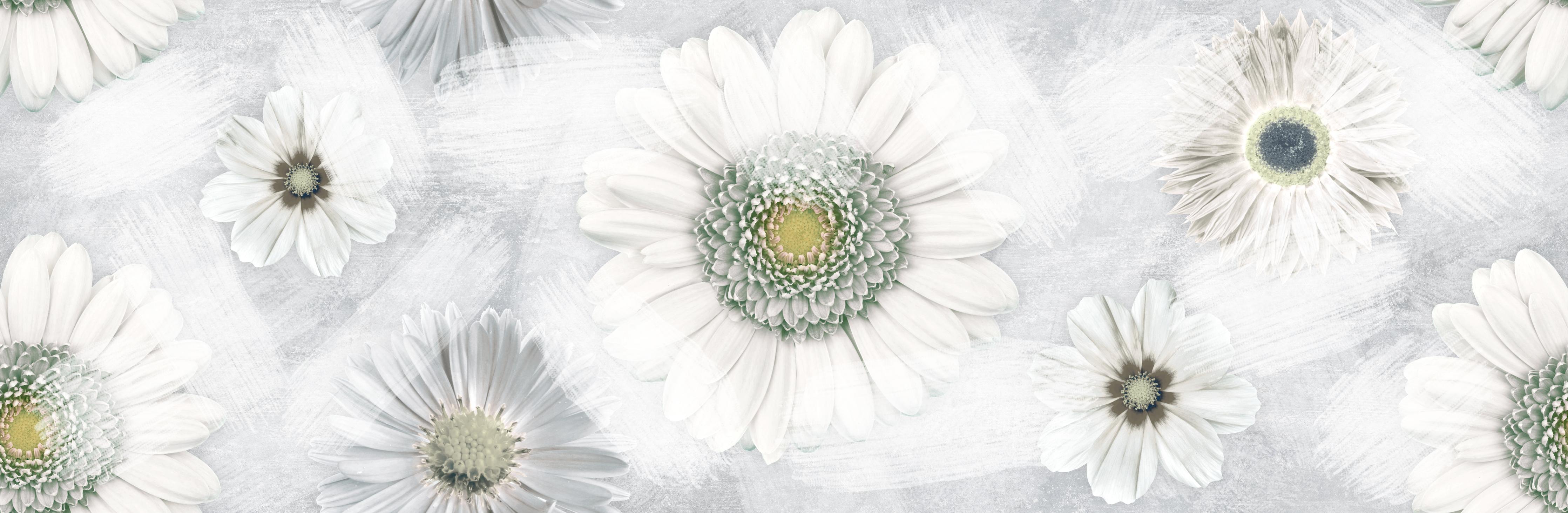 Küchenrückwand-Pinsel Effekt - Blumen Muster