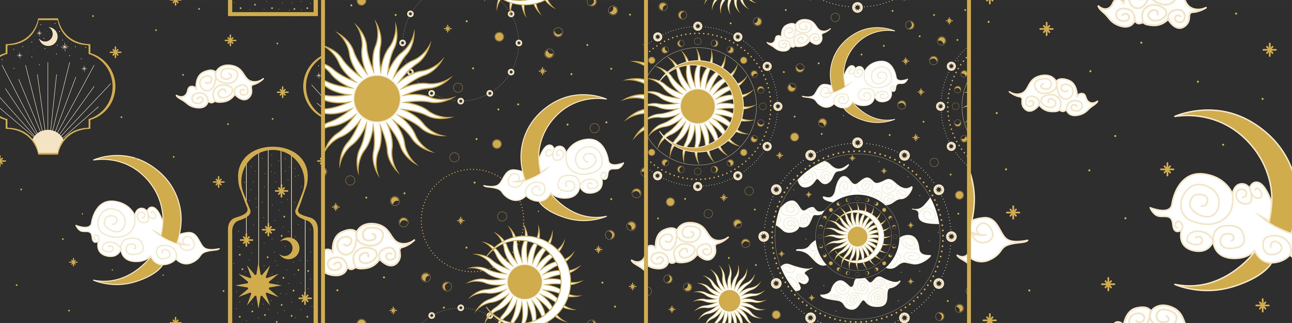 Küchenrückwand-Schwarzer Hintergrund mit goldenem Himmel