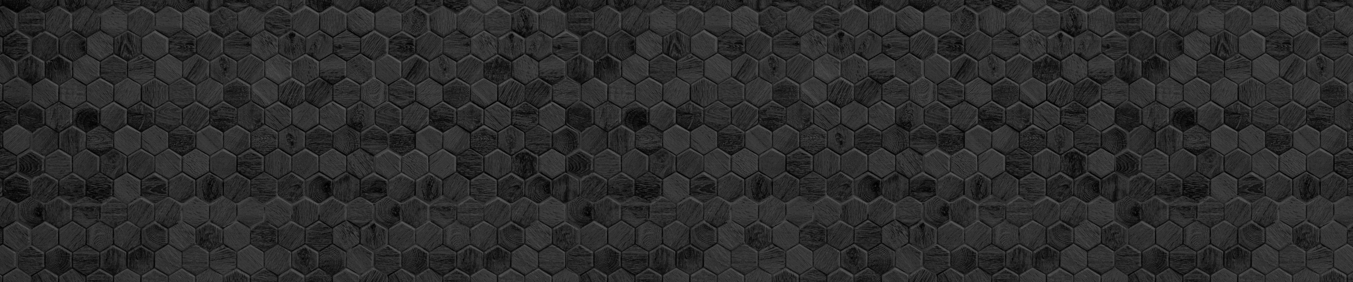 Küchenrückwand-Schwarzes Holz Wabenmuster Hexagon