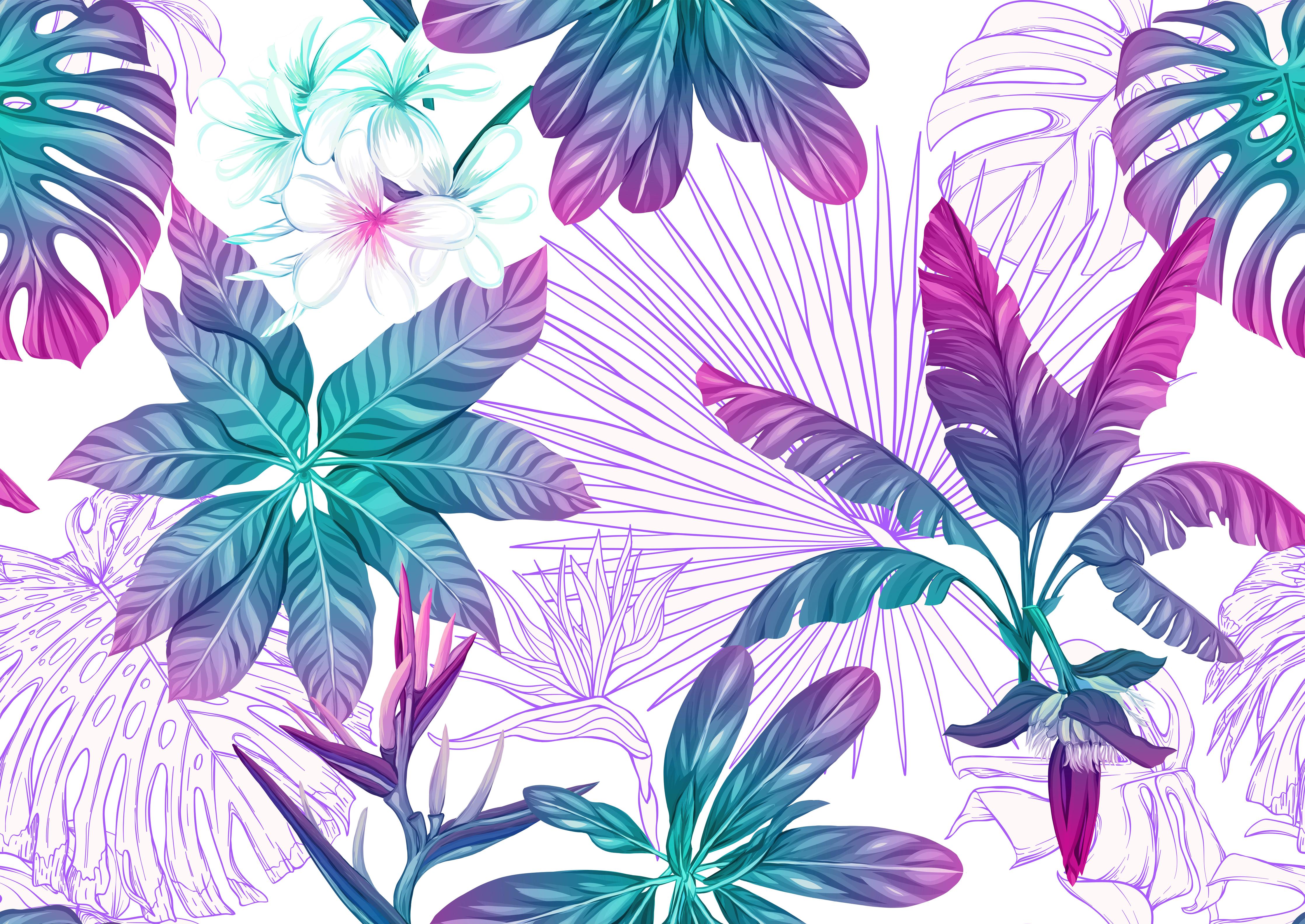 Küchenrückwand-Zarte Blumenmuster in Weiß und Grau - Botanische Vielfalt in monochromer Eleganz