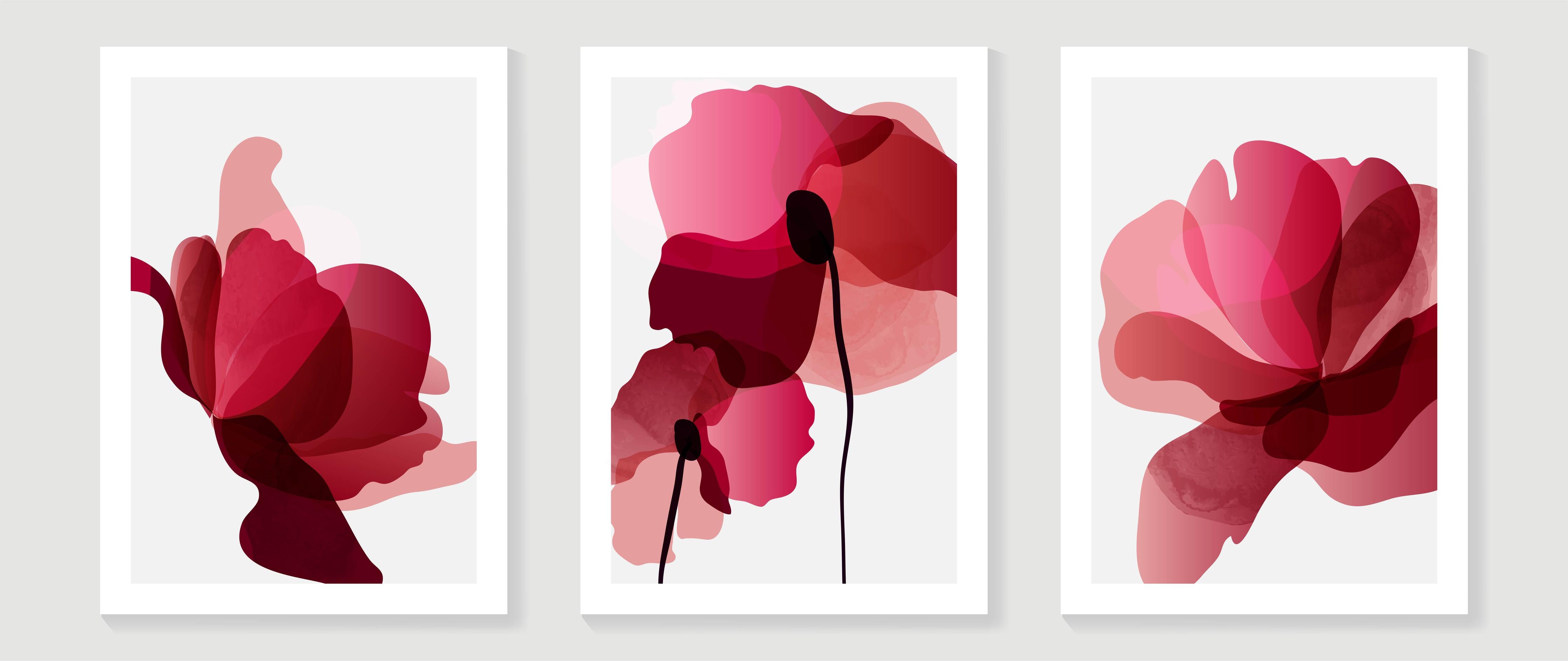 Spritzschutz-Abstrakte Florale Kunst Rot-Töne