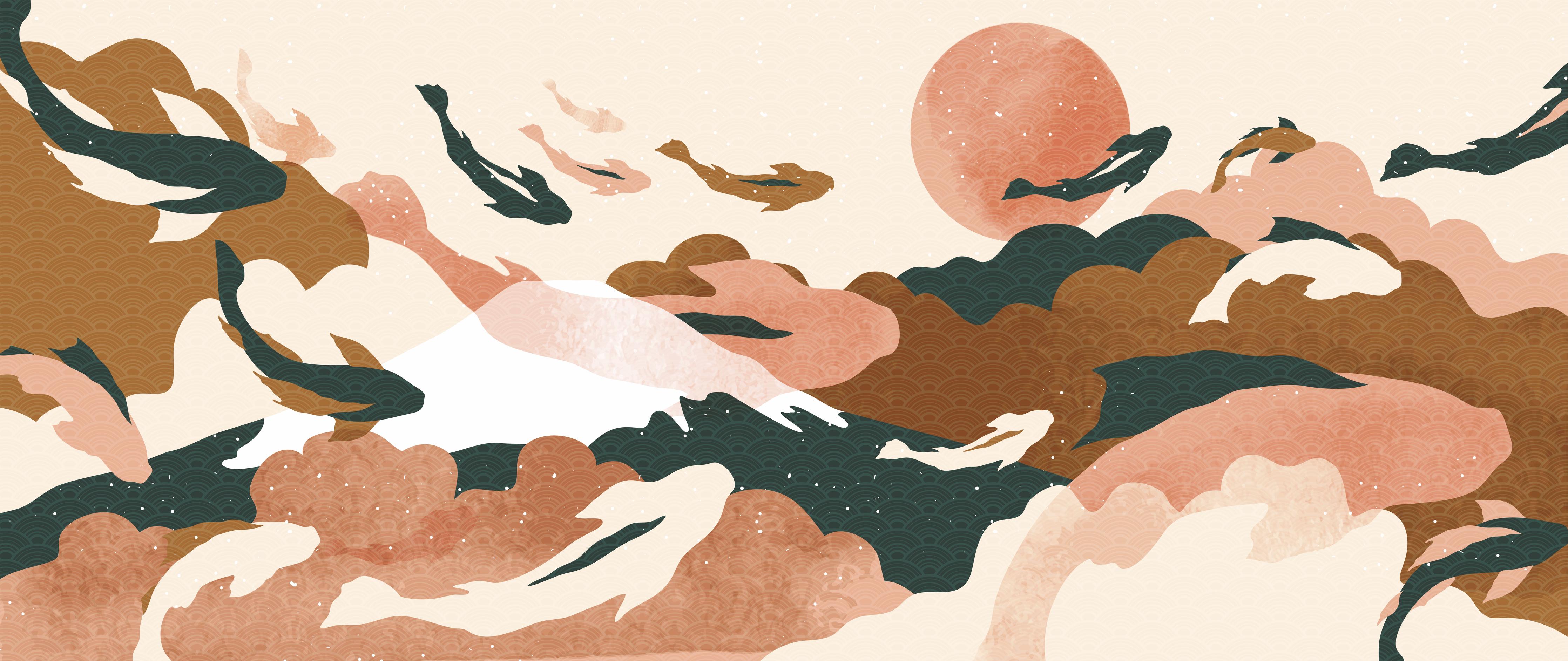 Spritzschutz-Abstrakte Landschaft in sanften Pastelltönen