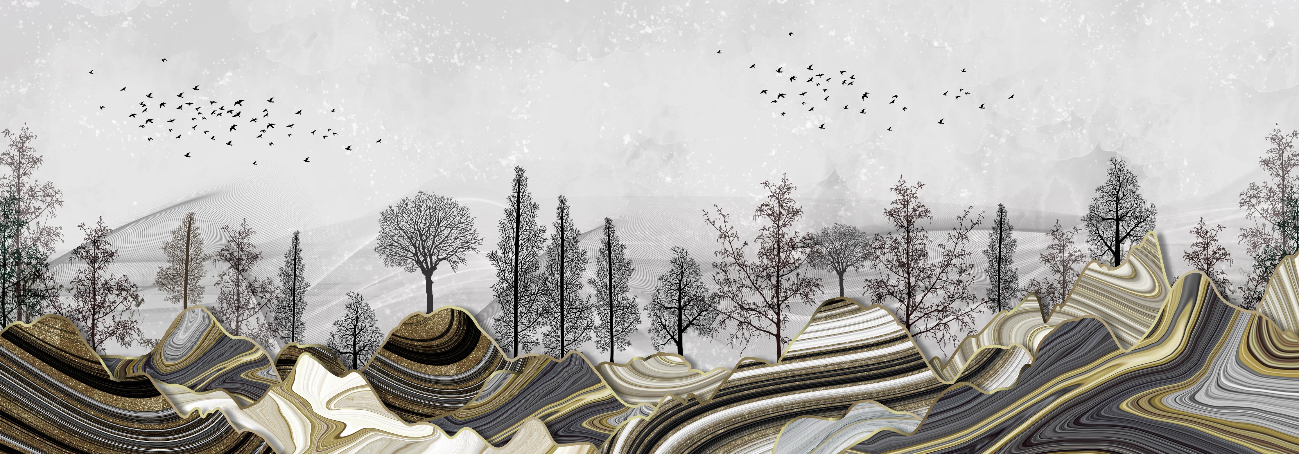 Spritzschutz-Abstrakte Landschafts- Zeichnung