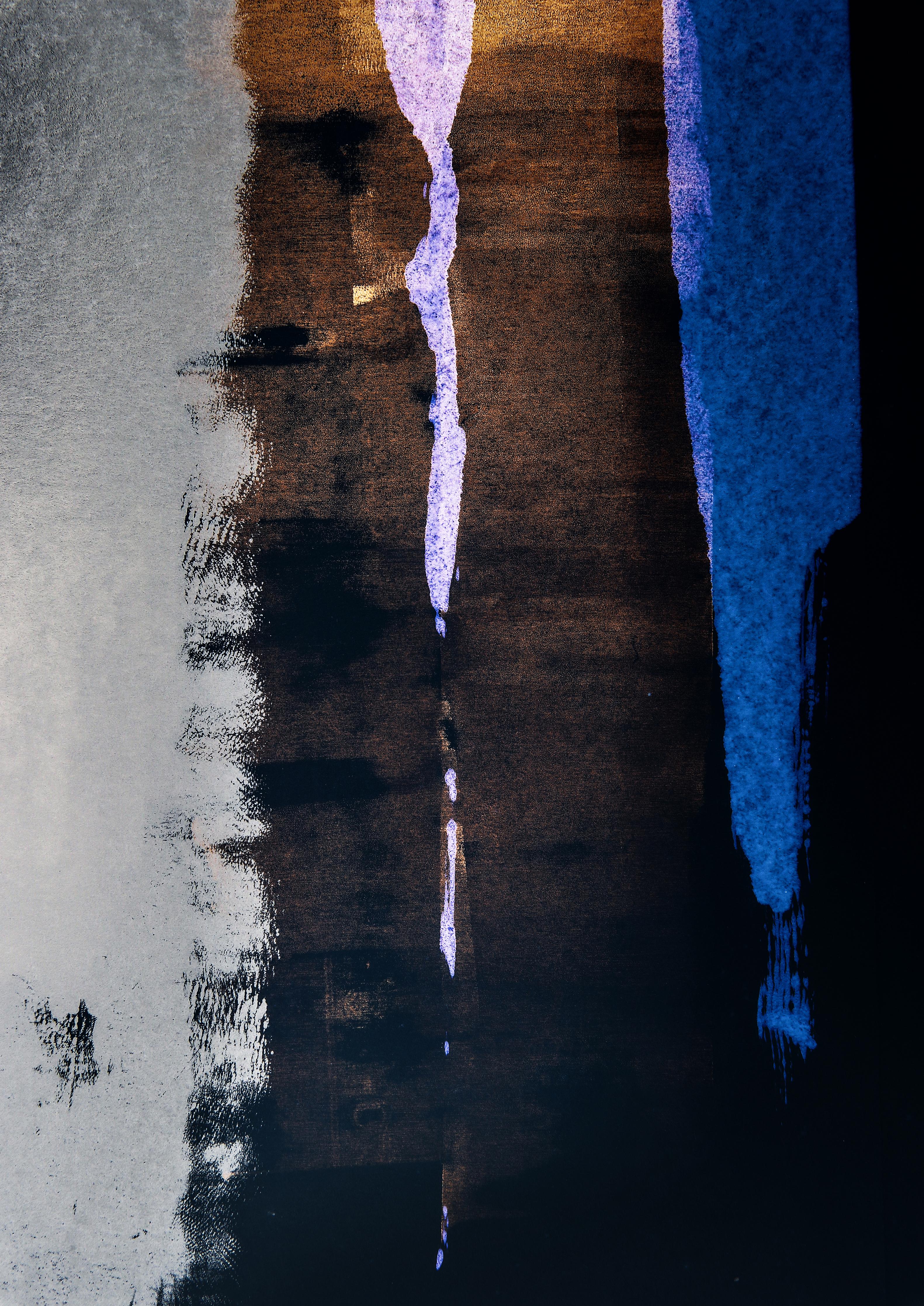 Spritzschutz-Abstrakte dunkle Steinreflexion mit Pinselstrich