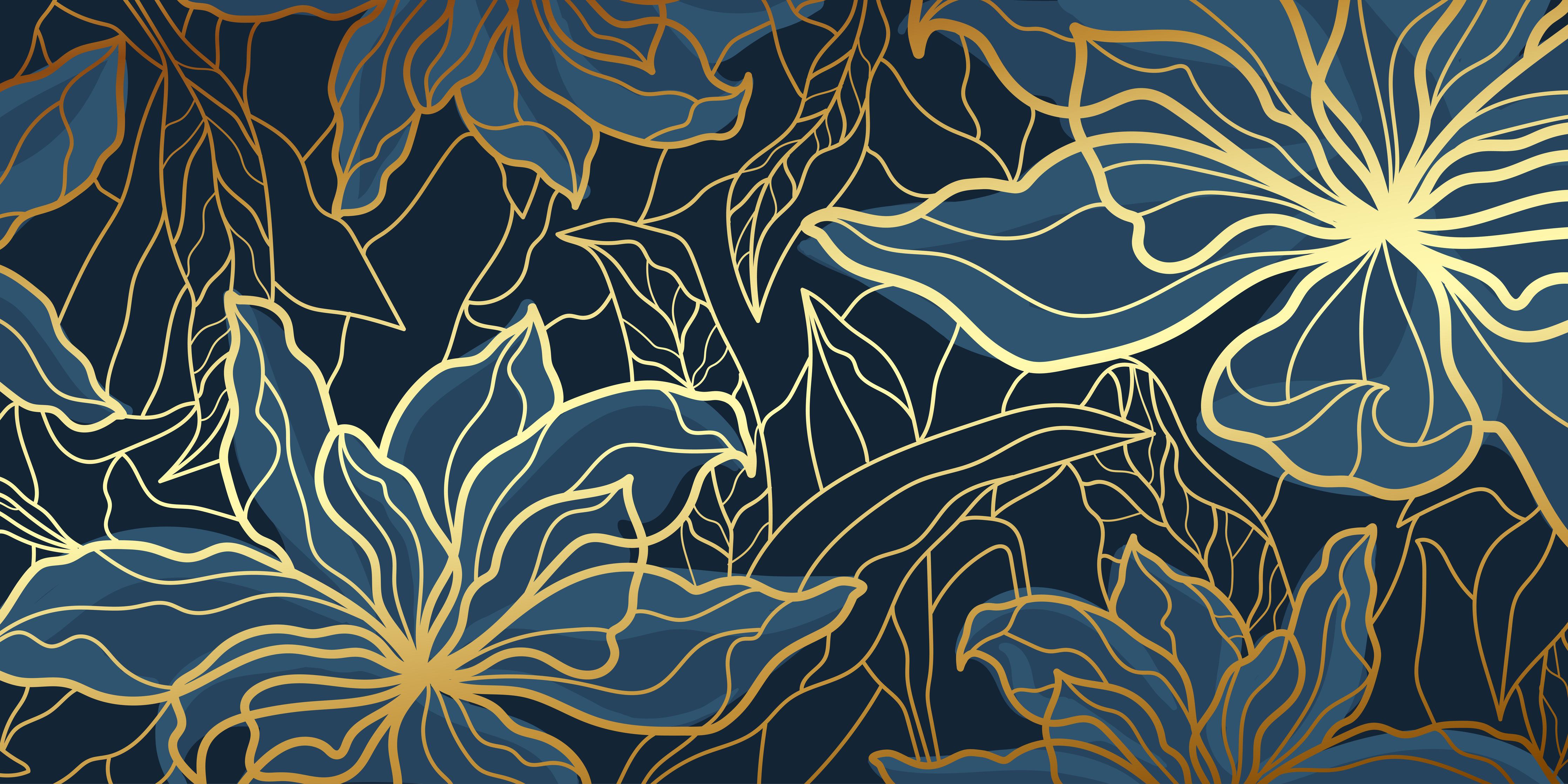 Spritzschutz-Abstrakte golende Petrol-Blüten