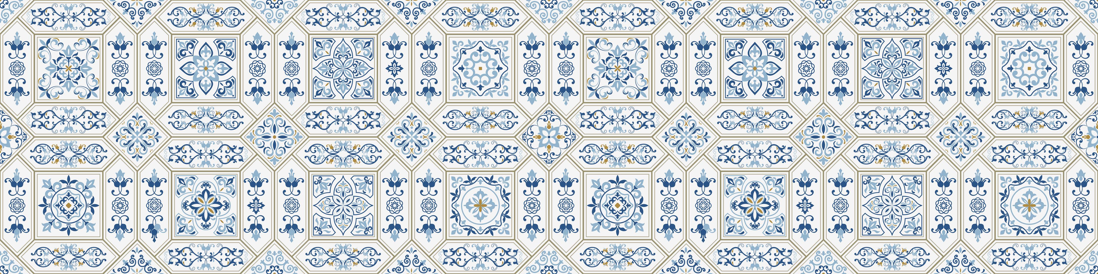 Spritzschutz-Abstraktes Blau-Weiß-Grafikmuster Design