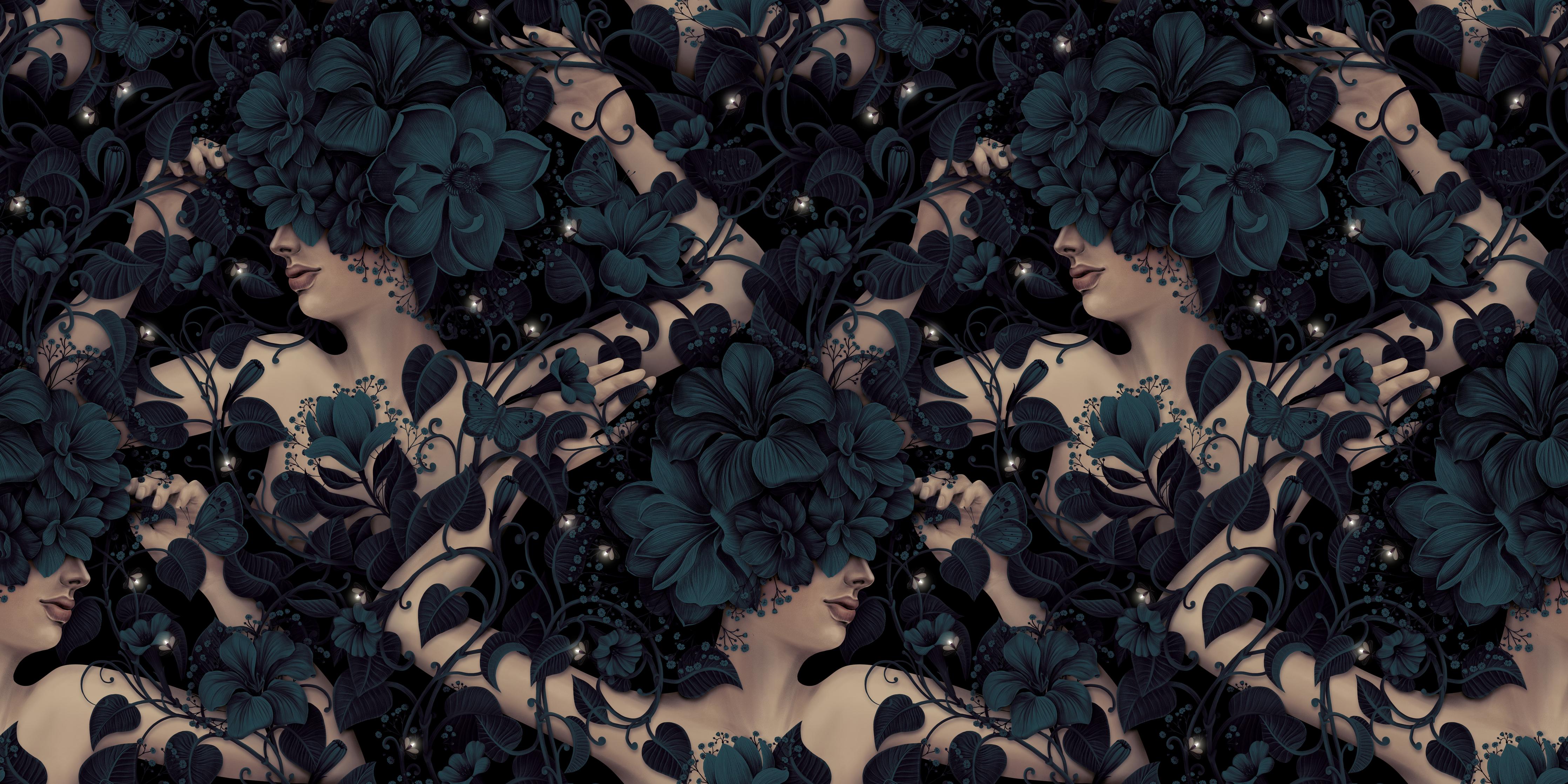 Spritzschutz-Abstraktes Blumen, Frauen Muster