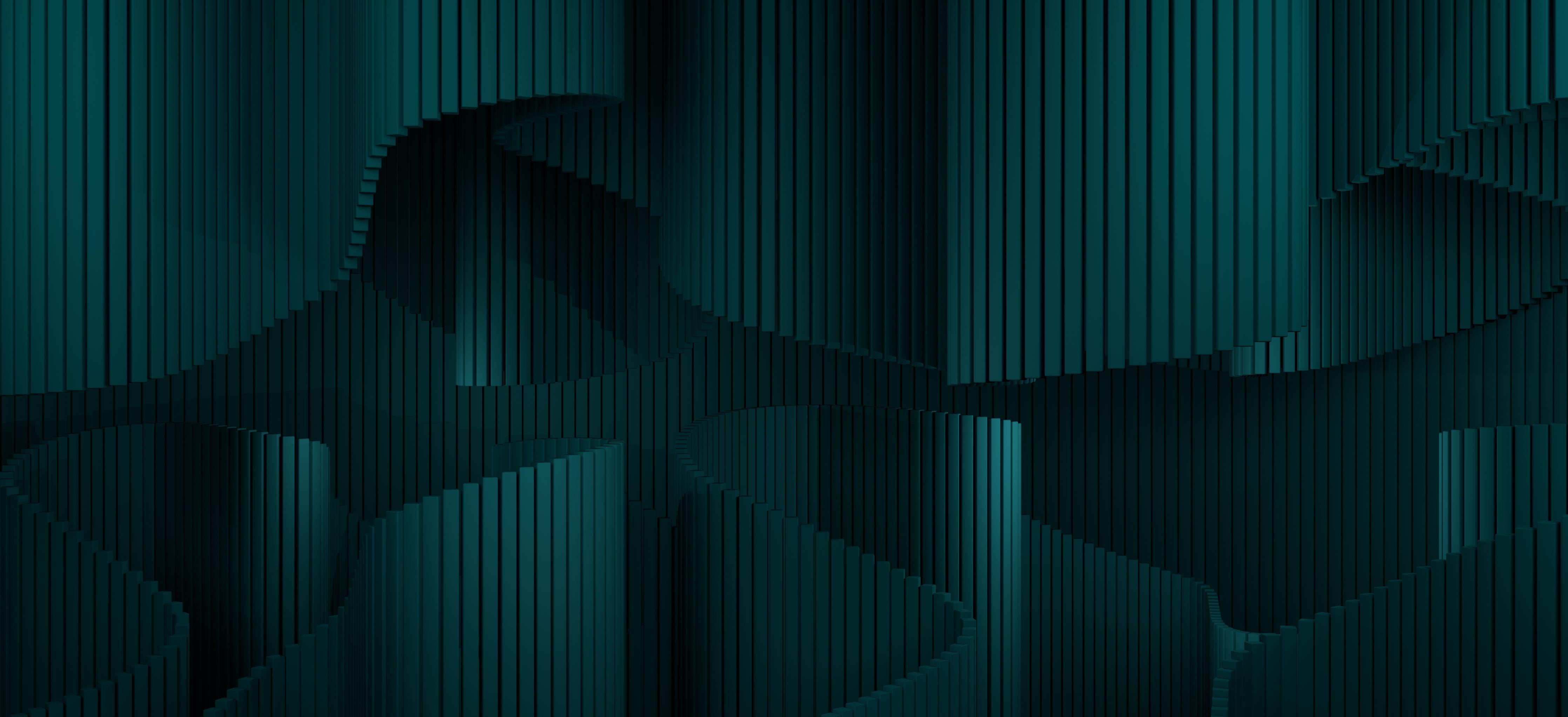 Spritzschutz-Abstraktes Grün Wellig auf Dunklem Hintergrund