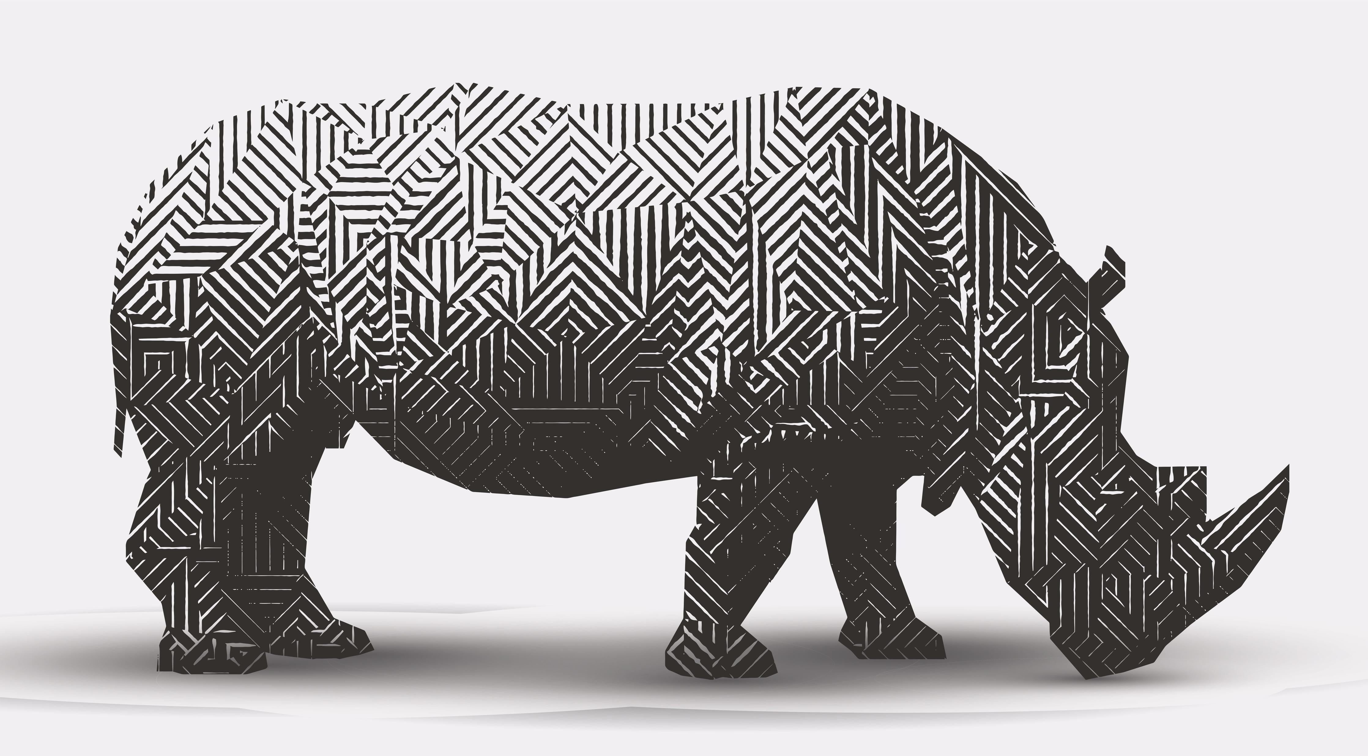 Spritzschutz-Abstraktes Muster Nashorn in Schwarz-Weiß