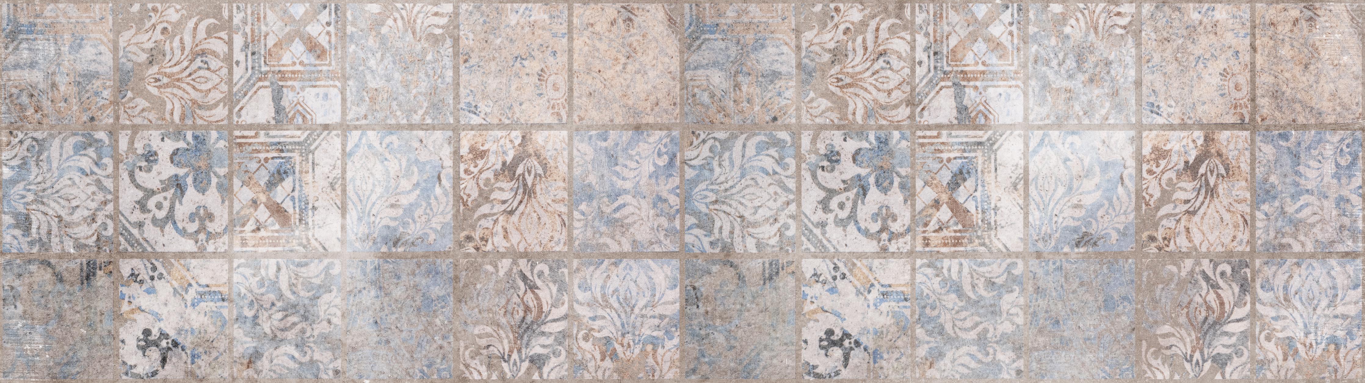 Spritzschutz-Altes blau-braun Patchwork Motiv