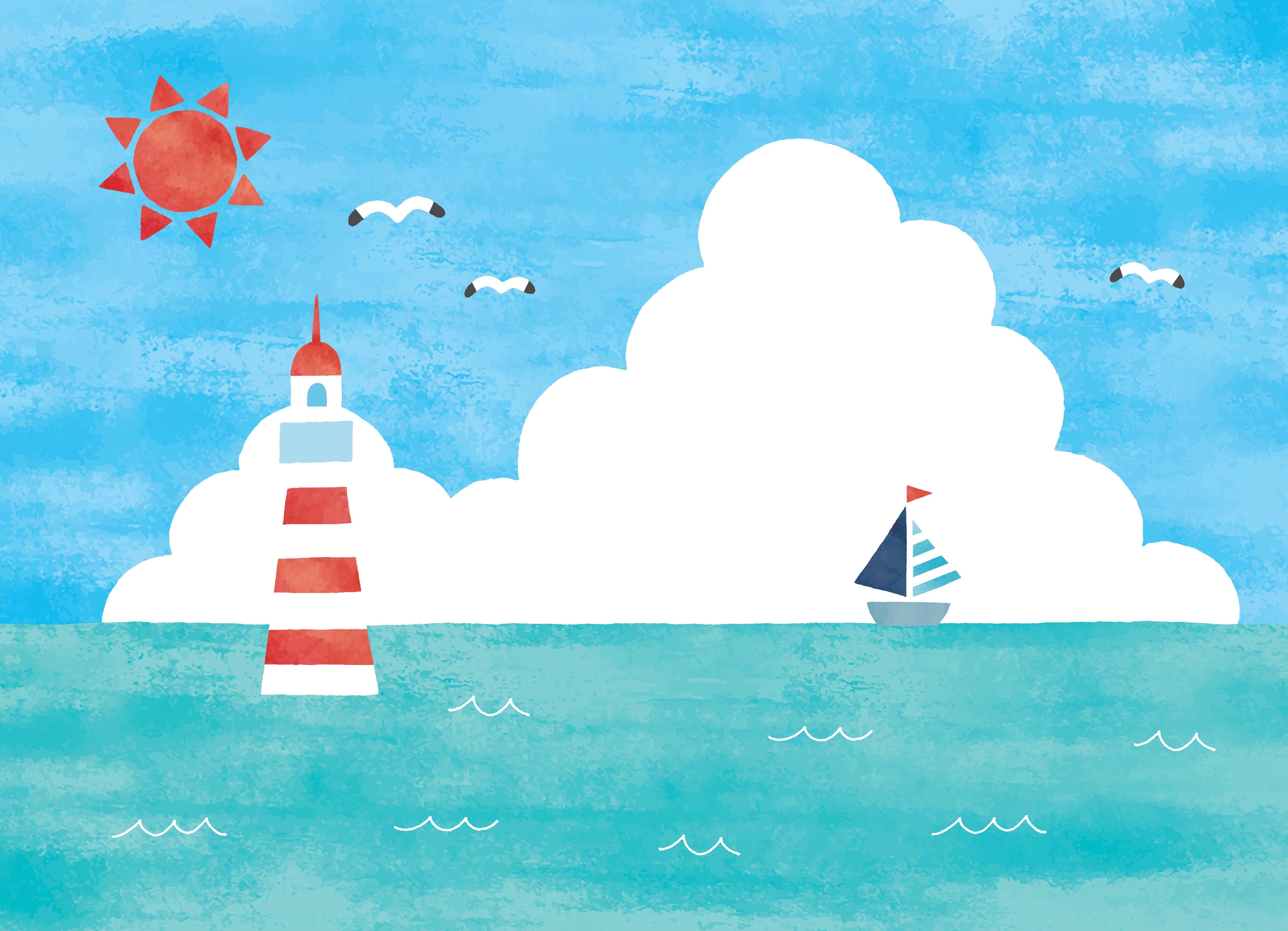 Spritzschutz-Aquarell-Leuchtturm mit Segelboot Motiv