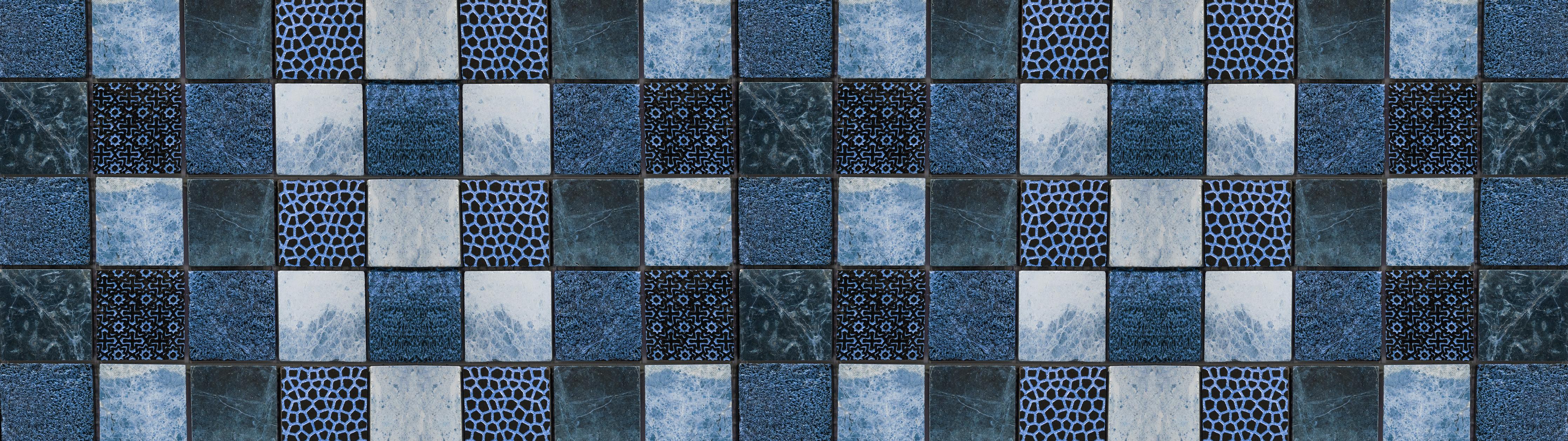 Spritzschutz-Bläuliche quadratische Mosaiktextur