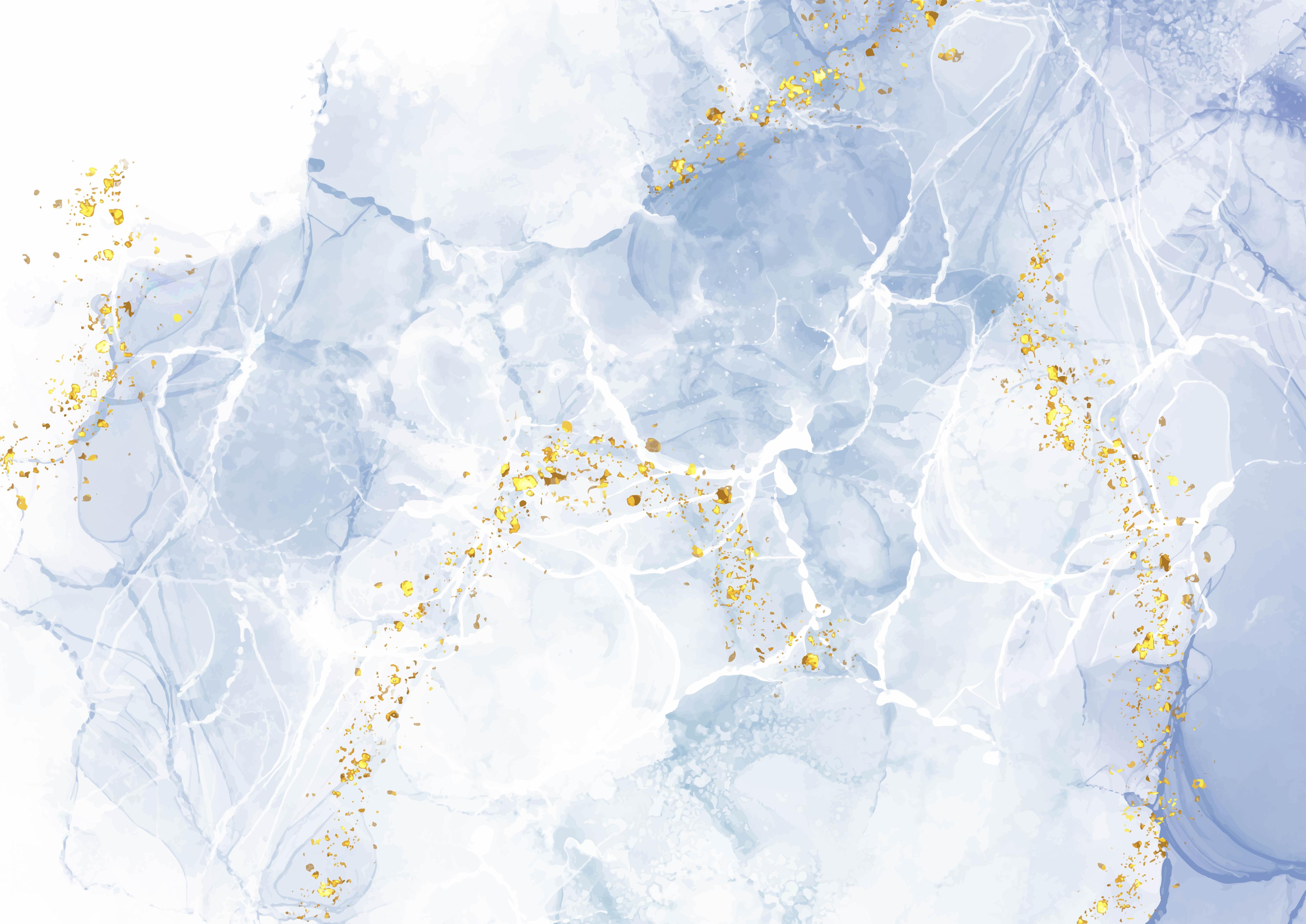 Spritzschutz-Blau-Weiß-Marmor mit goldener Textur