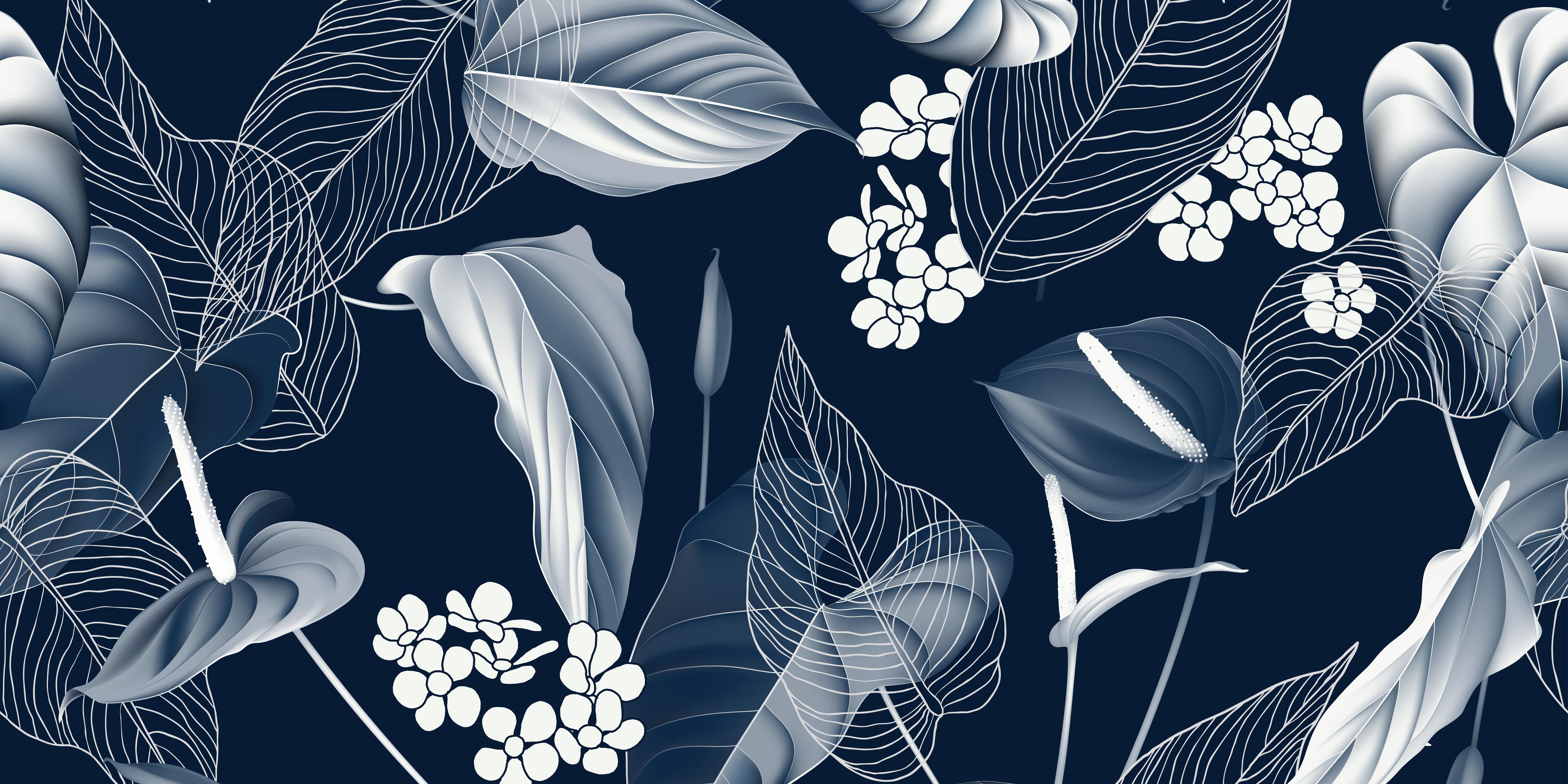 Spritzschutz-Blaue tropische Pflanzen