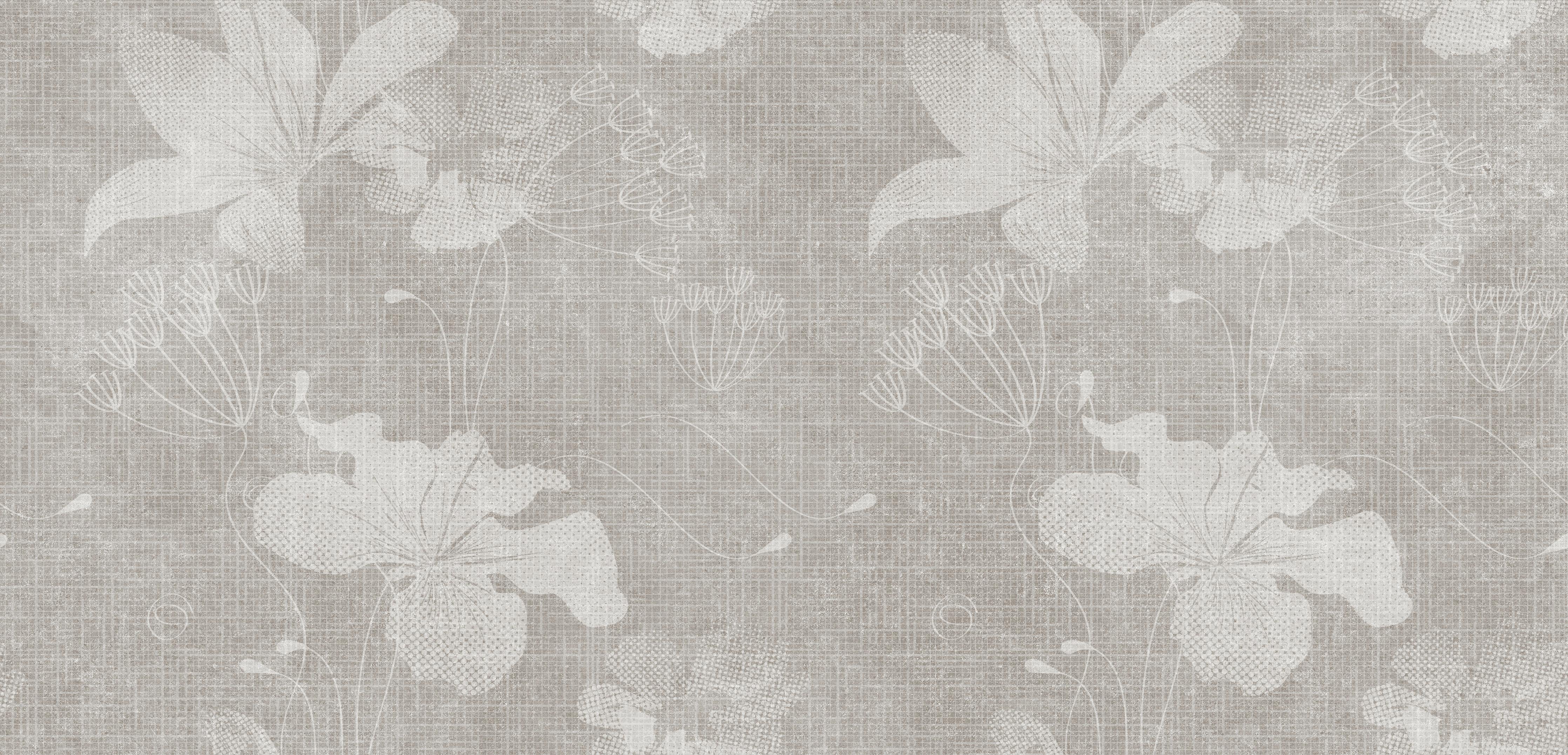 Spritzschutz-Blumen auf weißem Wandhintergrund