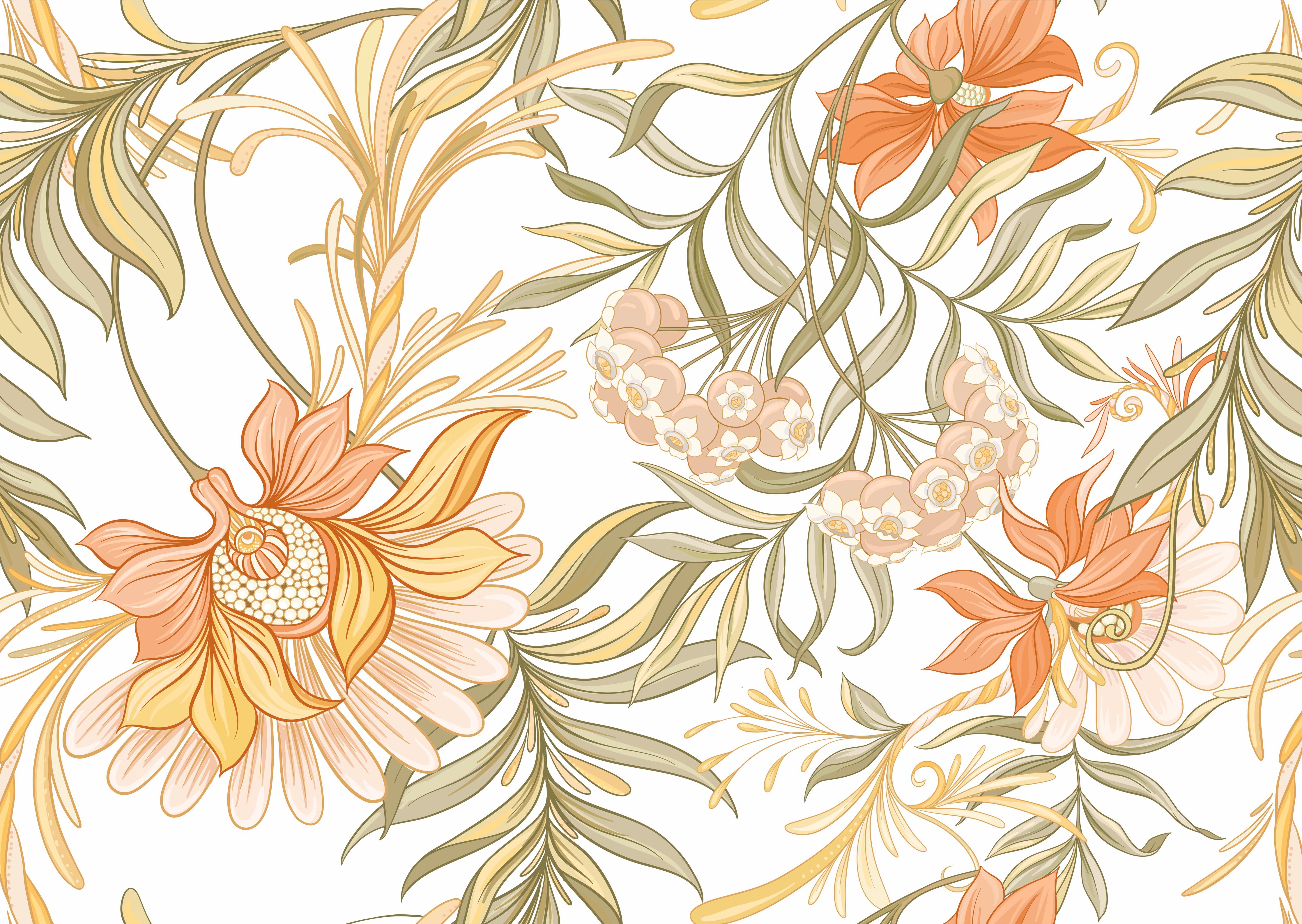 Spritzschutz-Blumenmuster in sanften Pastelltönen Wandbild