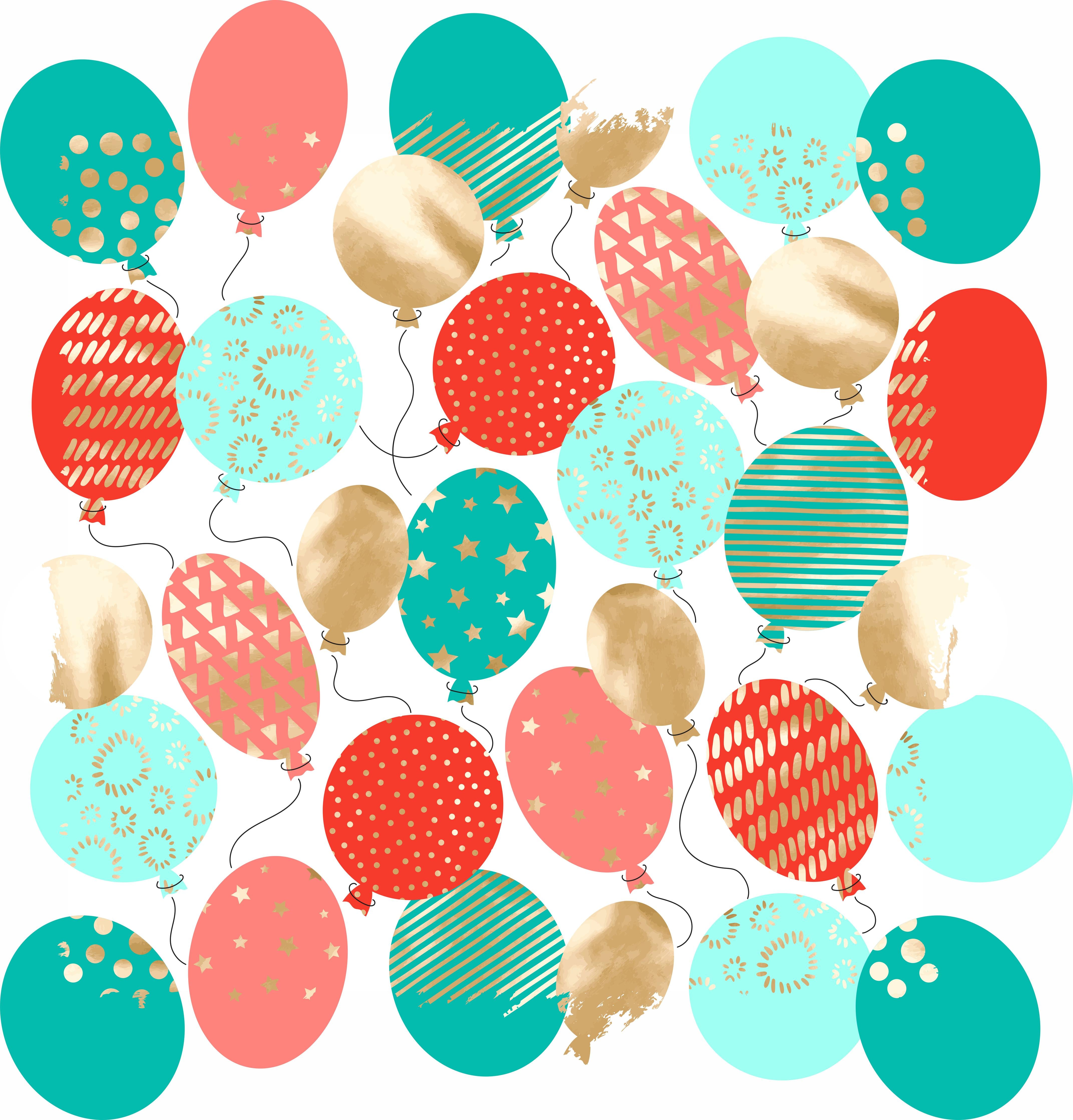 Spritzschutz-Bunte Luftballons Party-Deko Set