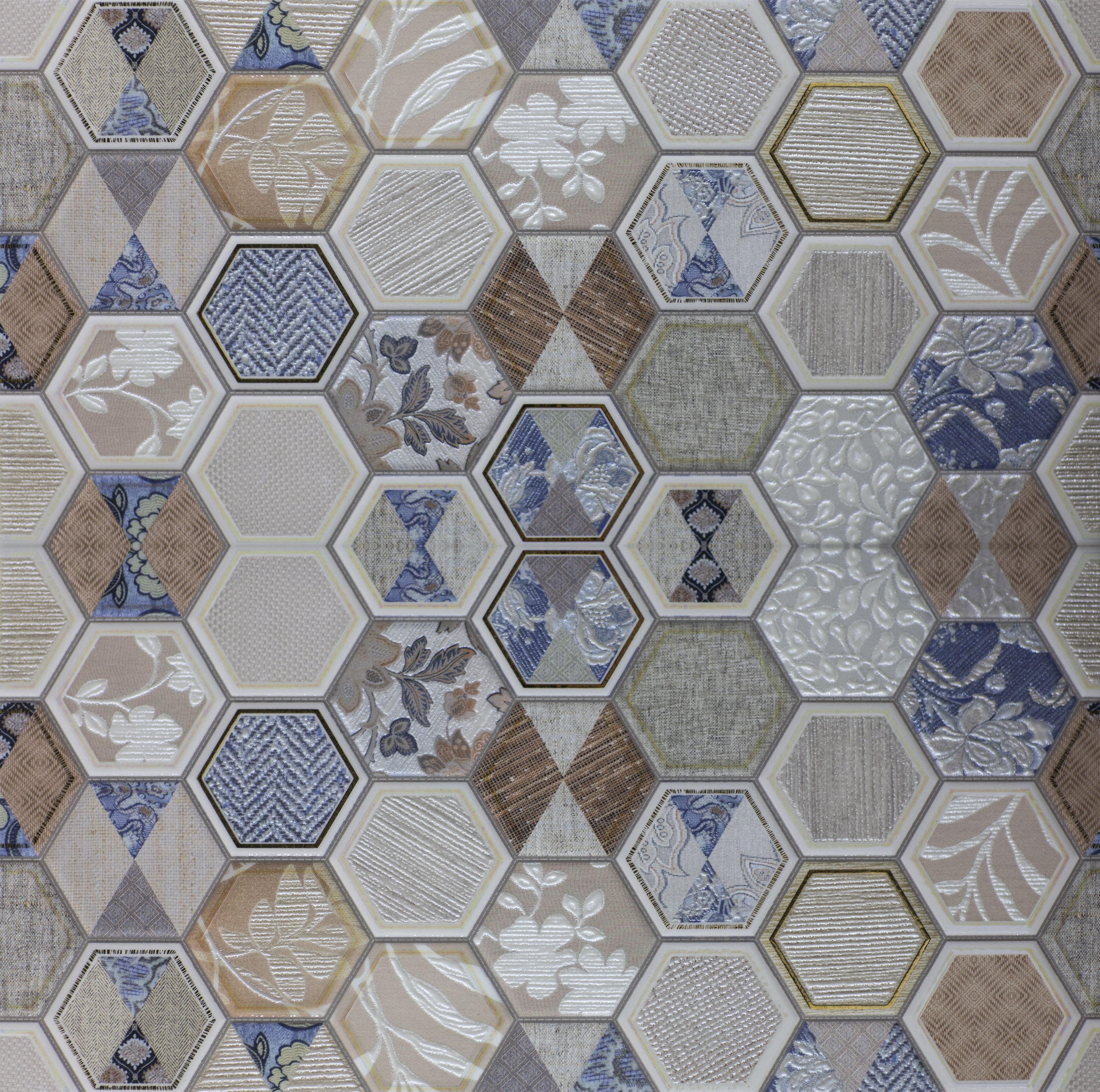 Spritzschutz-Dekorative Hexagon Fliesen mit buntem Design