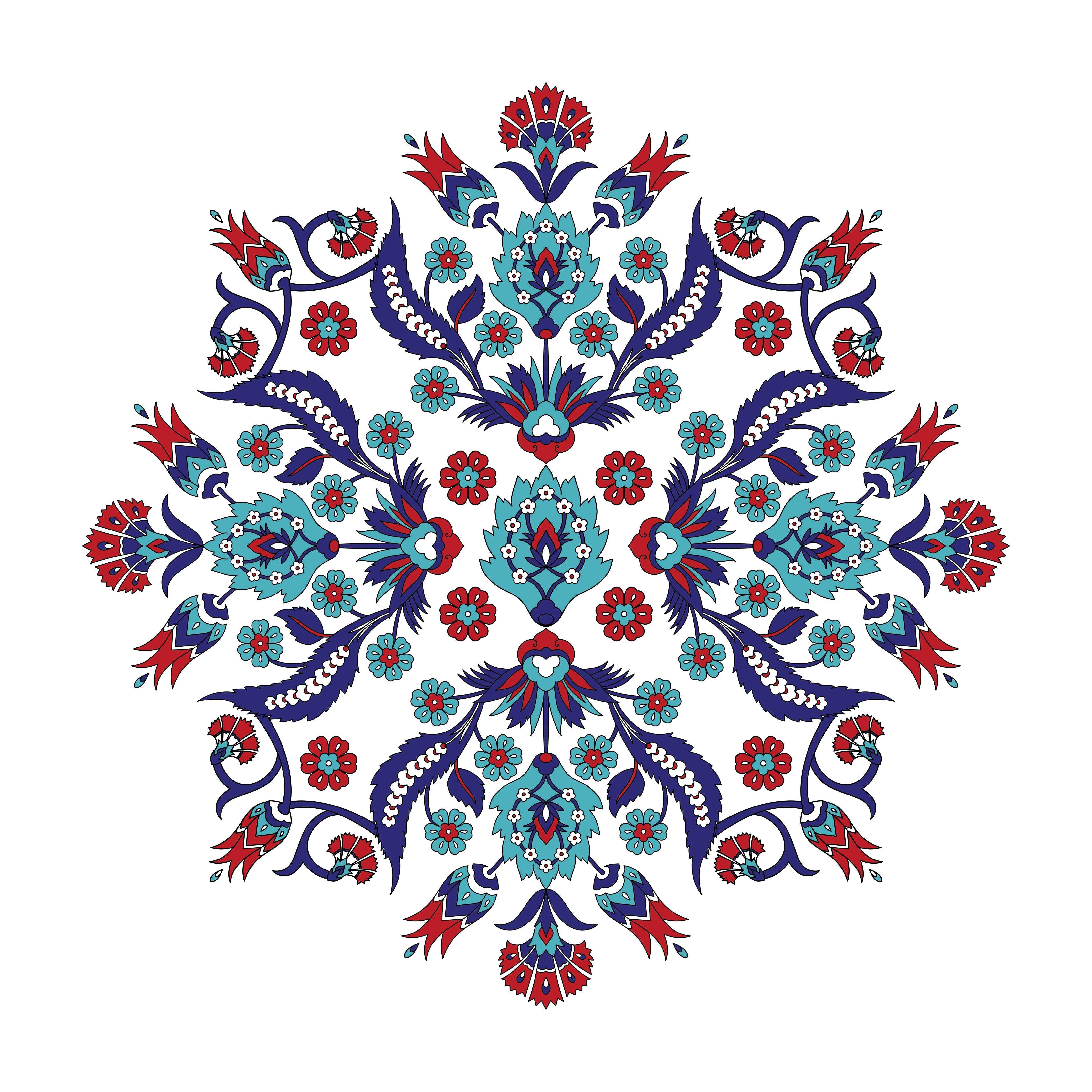Spritzschutz-Dekoratives Mandala in Blau und Rot